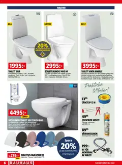 Bauhaus erbjudanden - Förhandsvisning av reklamblad från butik Bauhaus aktuell från 01.03.2026 | Sida: 6 | Produkter: Toalett