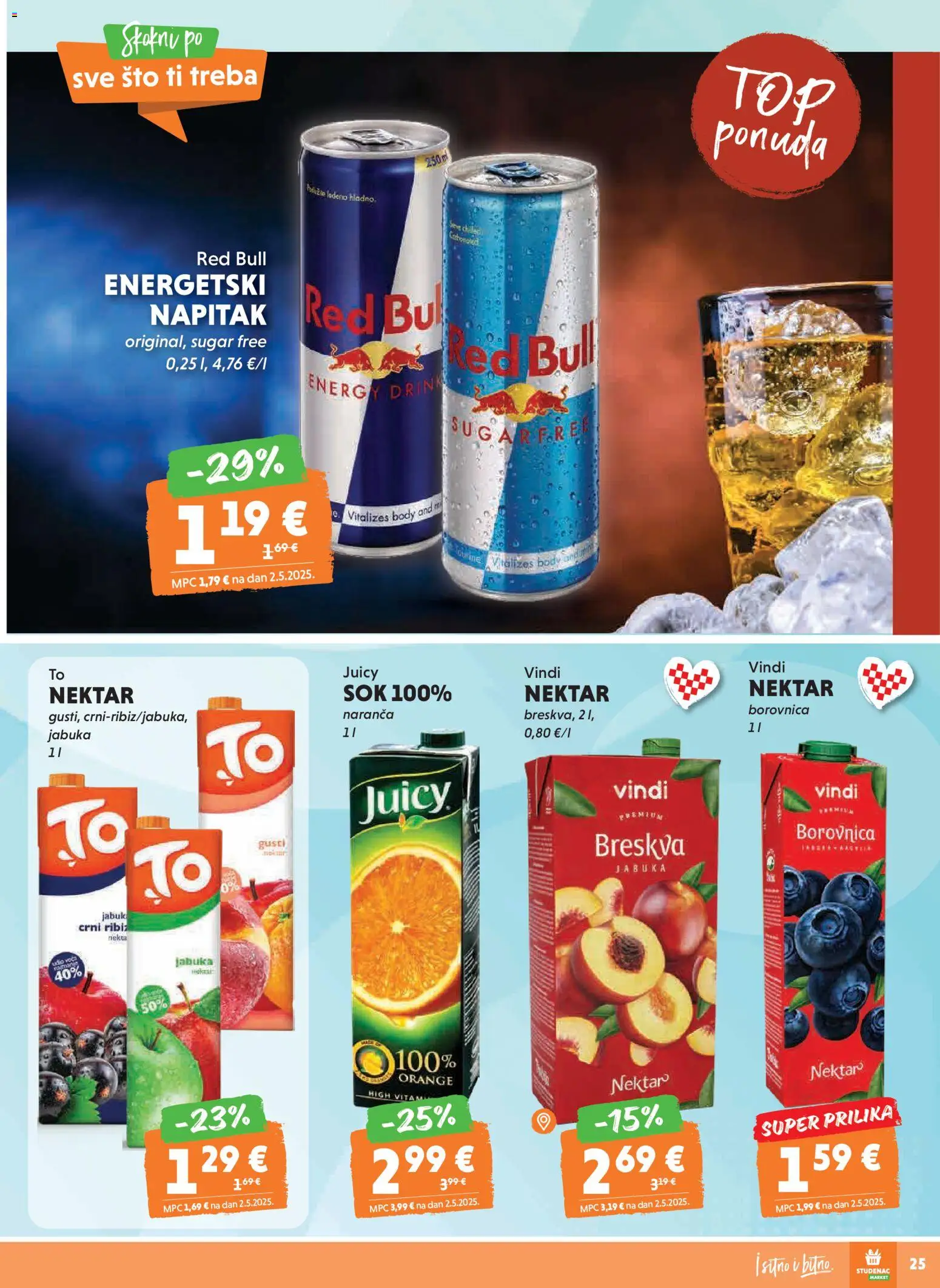 Studenac katalog | vrijedi od 11.02.2026 | Stranica: 25 | Proizvodi: Sok, Breskva, Borovnica, Jabuka
