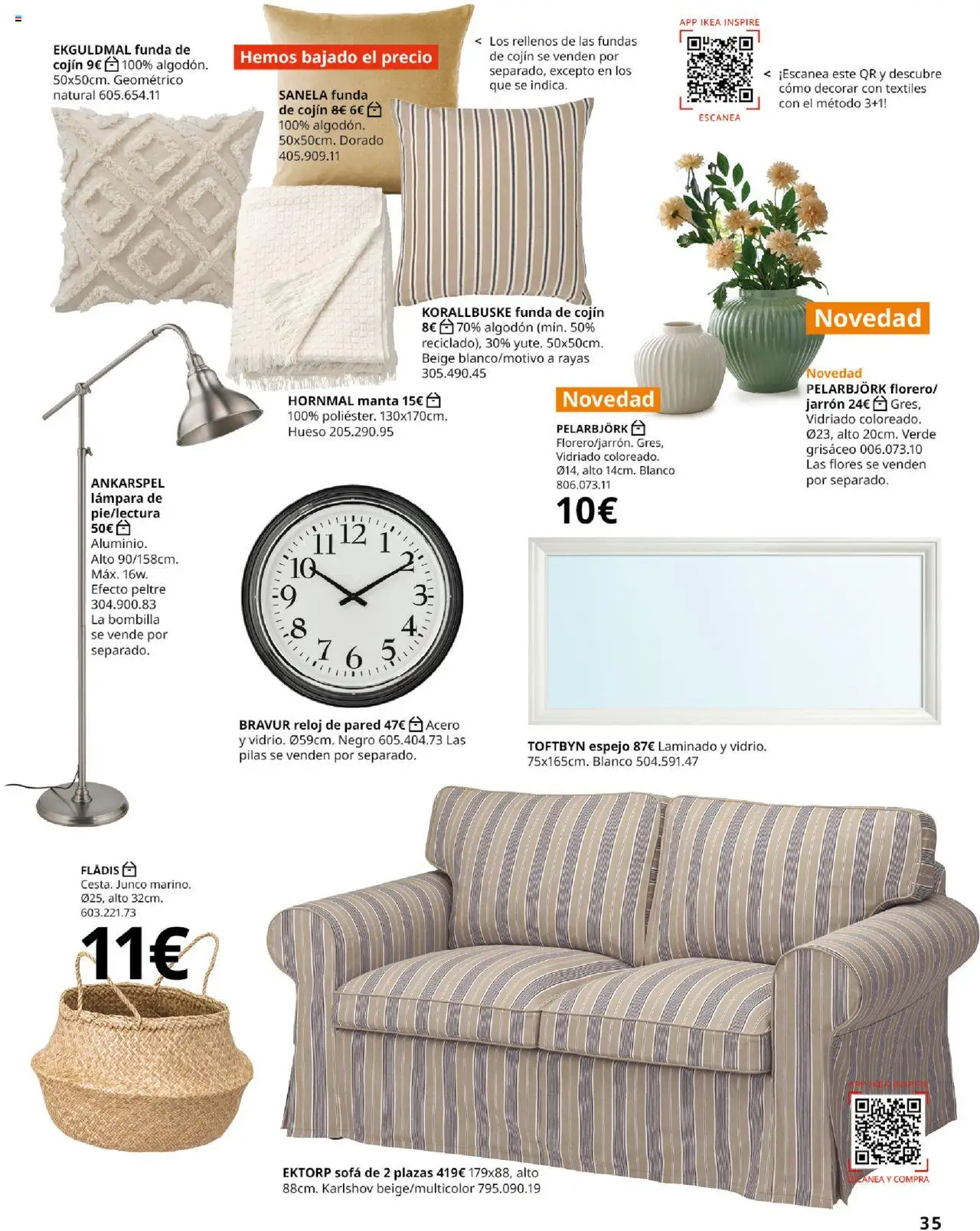Catálogo IKEA Salones │ válido desde el 01.09.2025 | Página: 35 | Productos: Manta, Bombilla, Funda de cojín, Jarrón