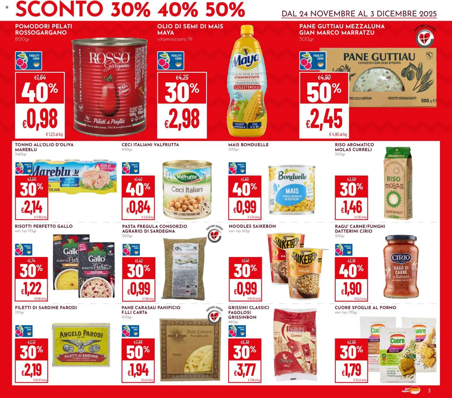 Volantino Pan del 24.11.2025 | Pagina: 3 | Prodotti: Pane, Pomodori, Tonno, Grissini