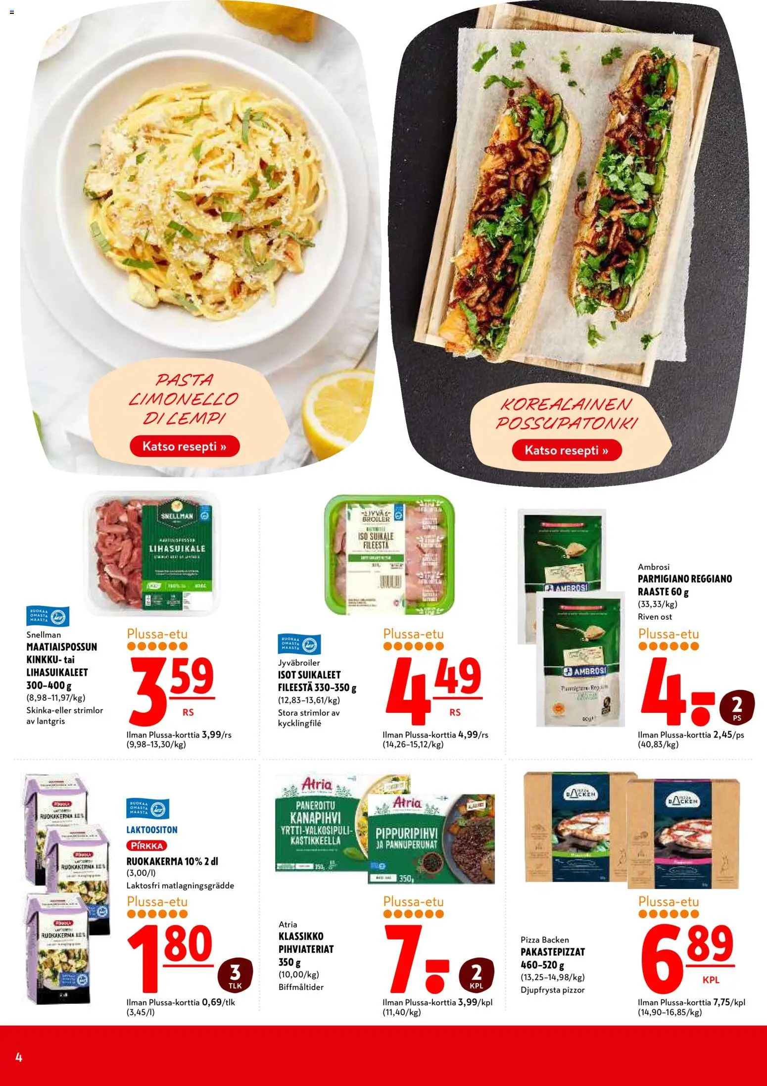K-Citymarket tarjoukset – voimassa 10.11.2025 alkaen | Sivu: 4 | Tuotteet: Kinkku, Pizza, Pasta