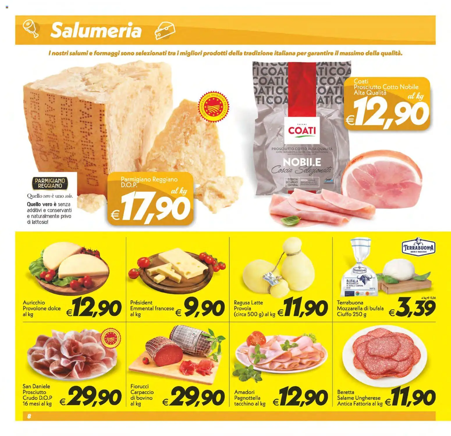 Volantino SuperConveniente del 25.11.2025 | Pagina: 8 | Prodotti: Provolone, Tacchino, Mozzarella, Parmigiano