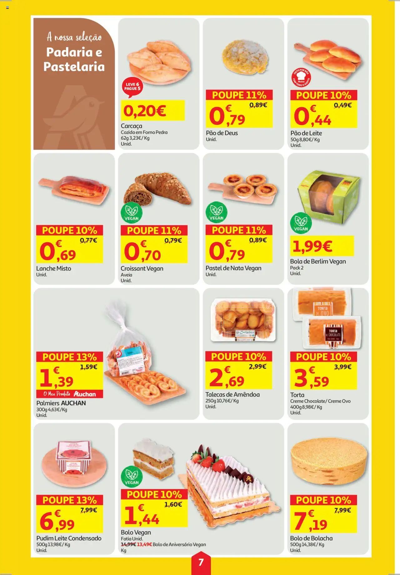 Auchan folheto │ válido de 11.09.2025 | Página: 7 | Produtos: Forno, Bolo, Pudim, Leite
