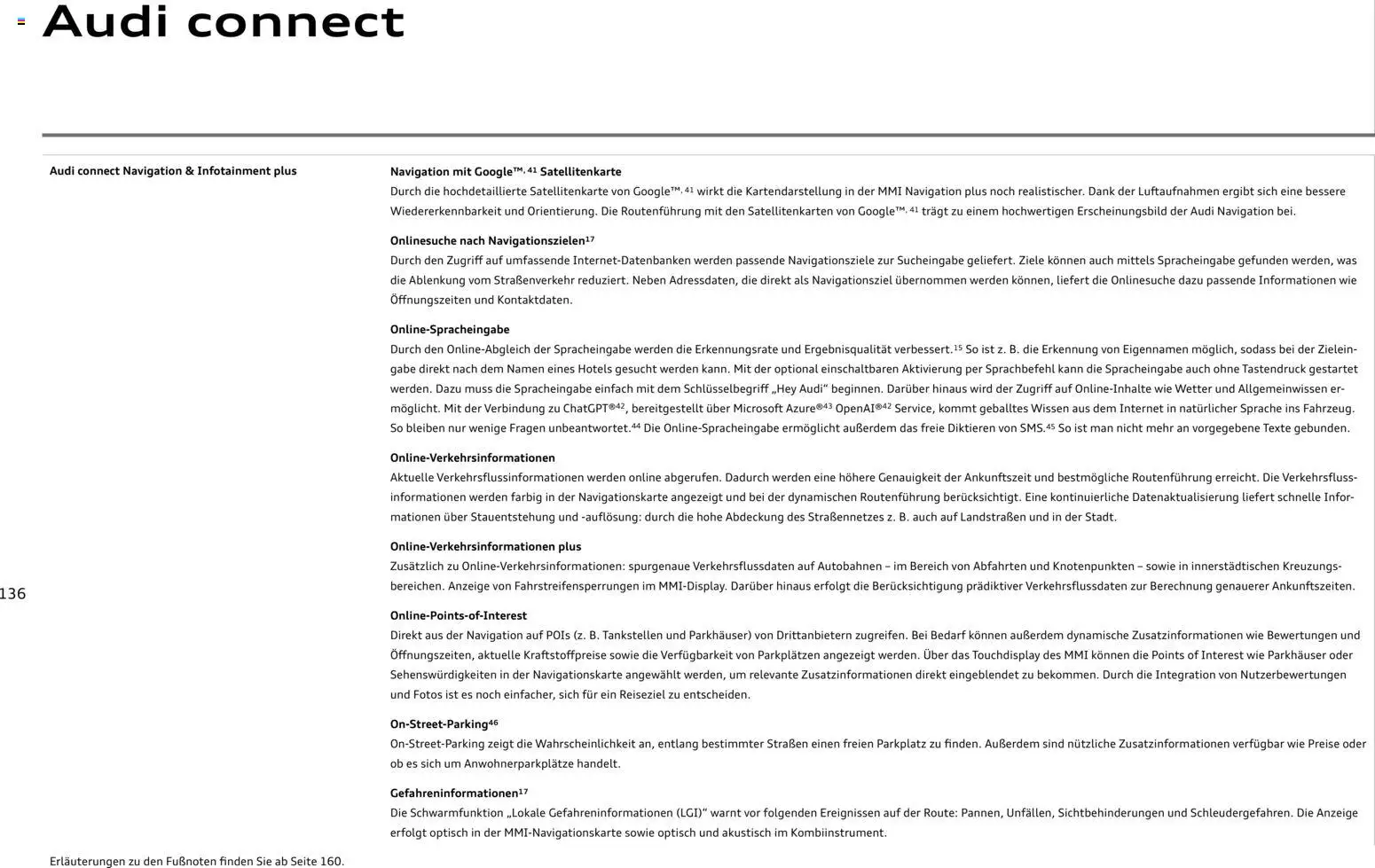 Audi A3 – gültig ab 28.10.2025 | Seite: 136 | Produkte: Navigation