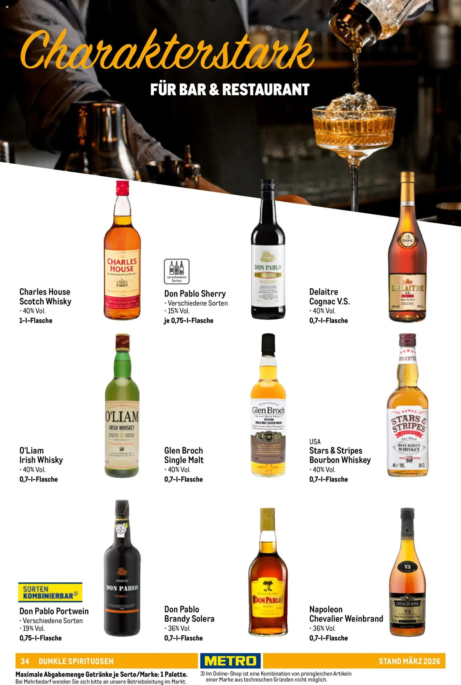 Metro Hauswein-Katalog – gültig ab 03.03.2026 | Seite: 34 | Produkte: Whisky, Bourbon, Whiskey