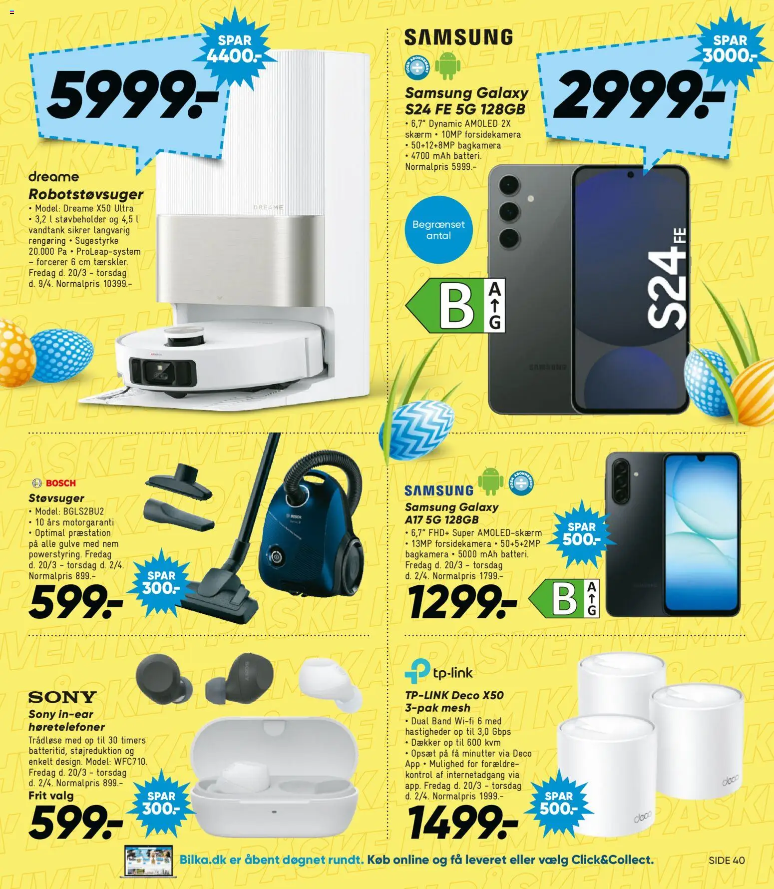 Bilka tilbudsavis – gyldig fra 20.03.2026 | Side: 31 | Produkter: Robotstøvsuger, Skærm, Høretelefoner, Støvsuger