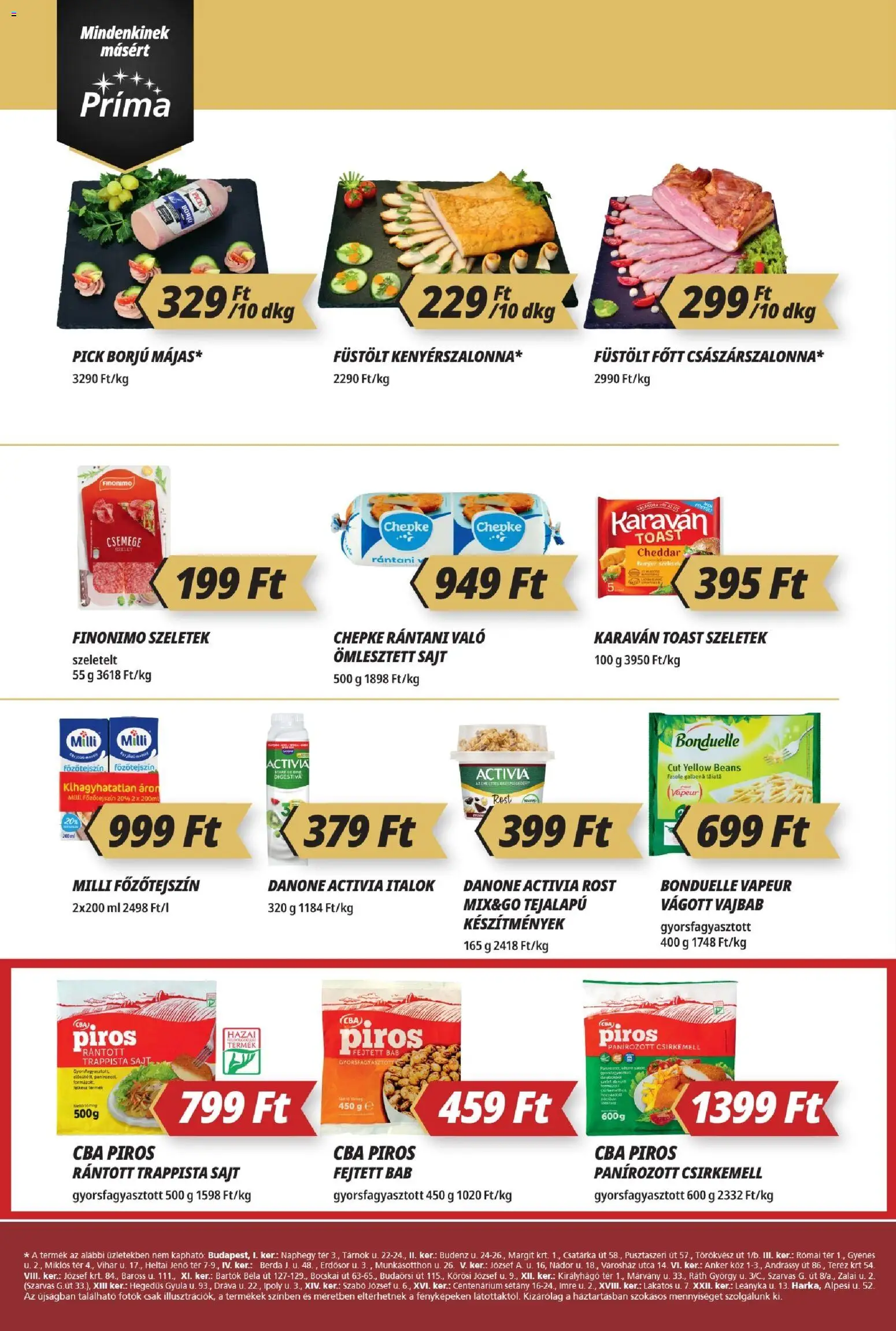 CBA Príma akciós ujság - amely érvényes a következő dátumtól: 19.02.2026 | Oldal: 2 | Termékek: Pick, Cheddar, Trappista sajt, Csirkemell