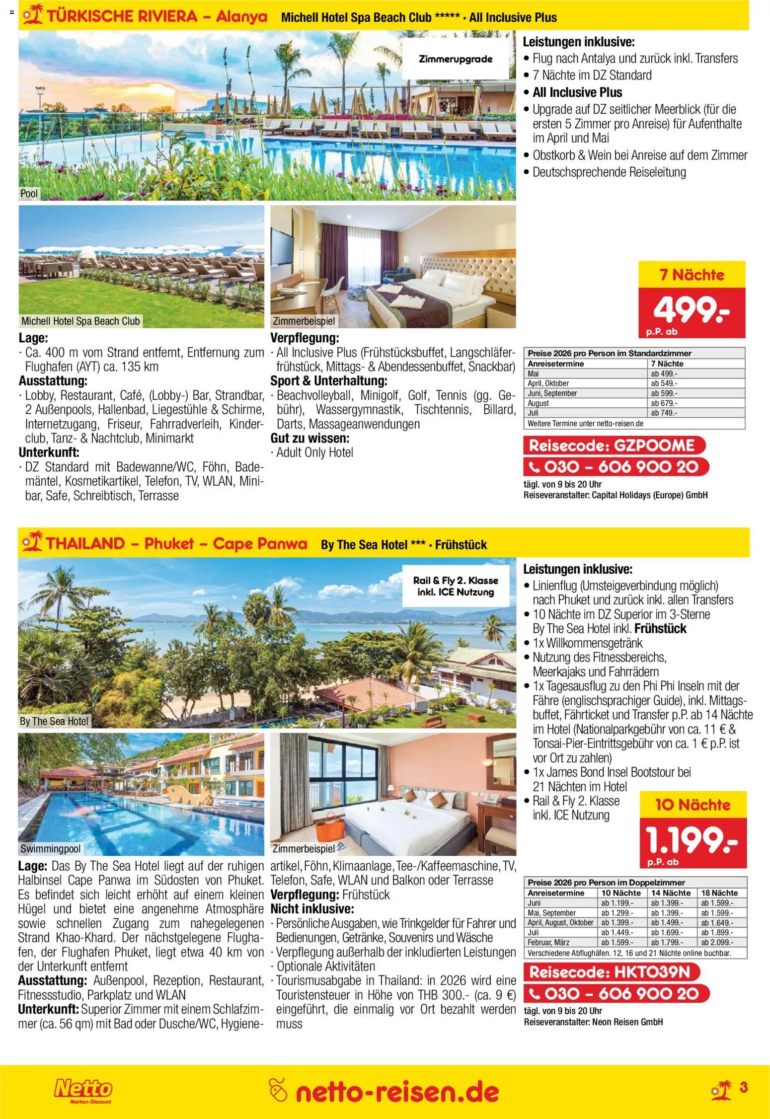 Netto Reisen Prospekt 	 – gültig ab 29.12.2025 | Seite: 3 | Produkte: Bad, Wein, Uhr