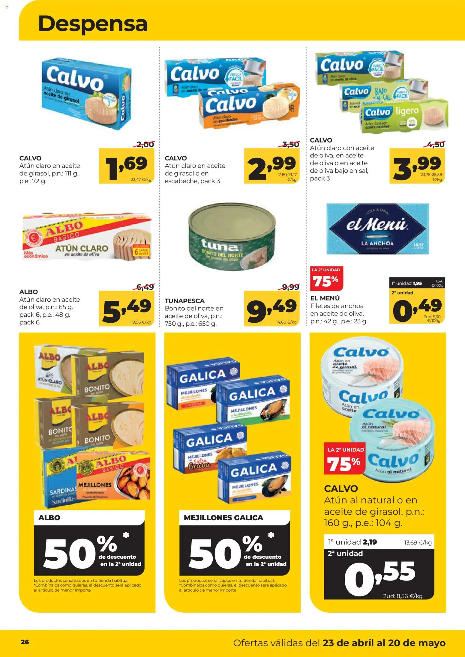 Alimerka folleto Asturias │ válido desde el 23.04.2026 | Página: 28 | Productos: Aceite, Aceite de oliva, Anchoa, Atún claro
