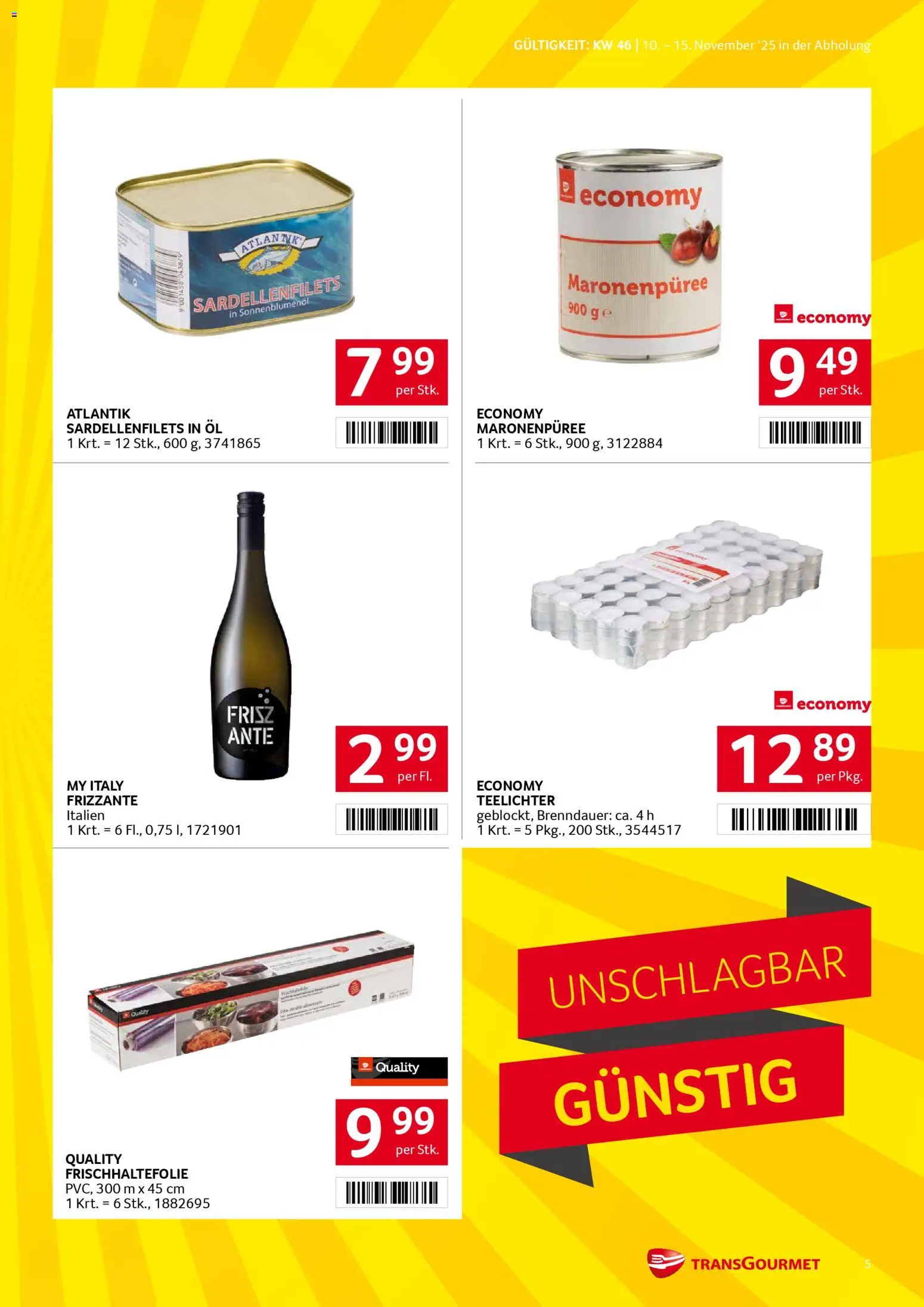 Transgourmet Flugblatt gültig ab 10.11.2025 | Seite: 5 | Produkte: Öl