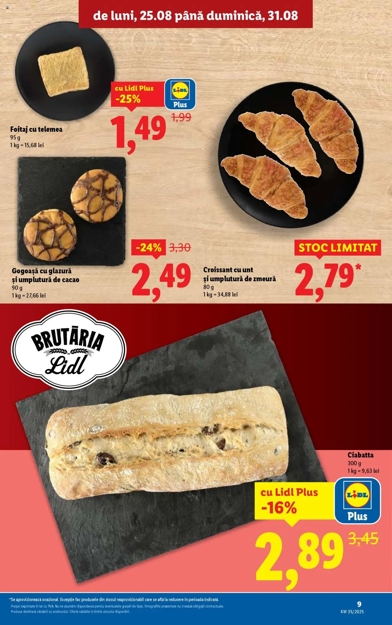 Catalog Lidl – valabil de la 25.08.2025 | Pagină: 9 | Produse: Zmeură, Divan, Unt, Cacao