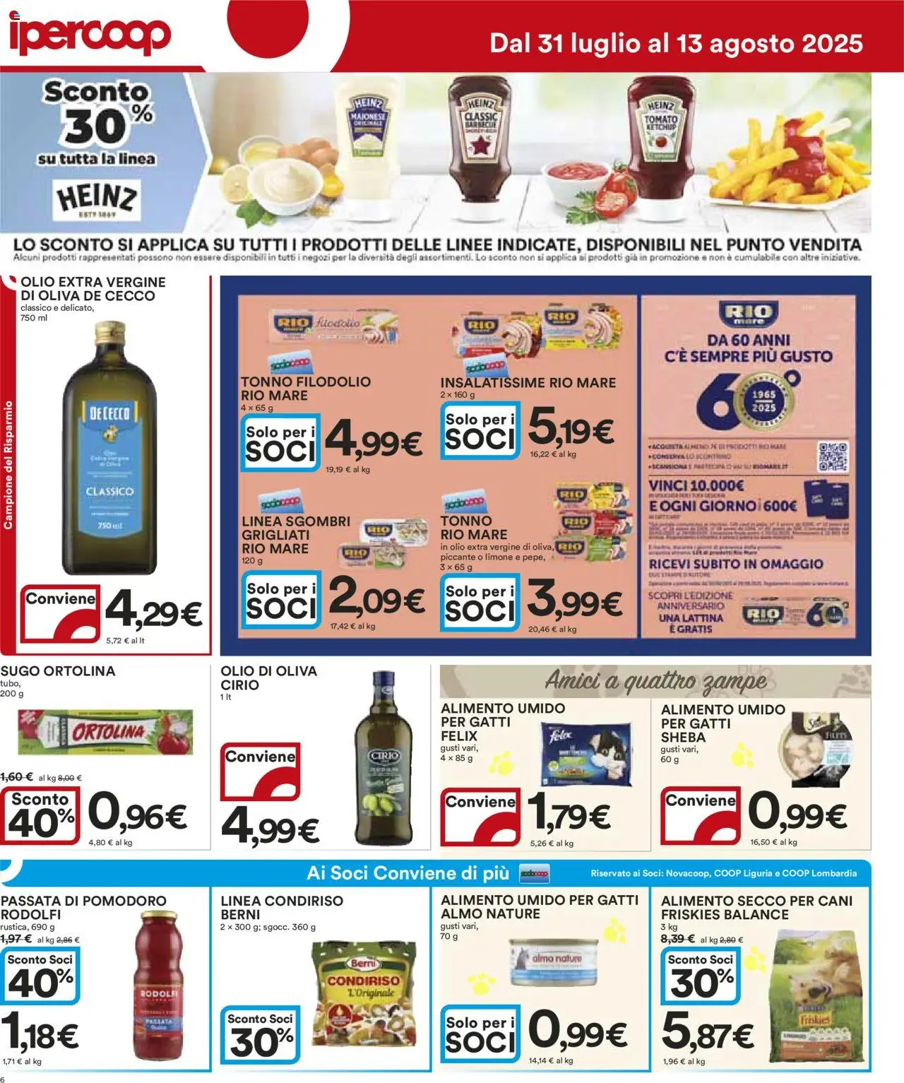 Volantino Ipercoop del 31.07.2025 | Pagina: 6 | Prodotti: Maionese, Limone, Passata di pomodoro, Olio extra vergine