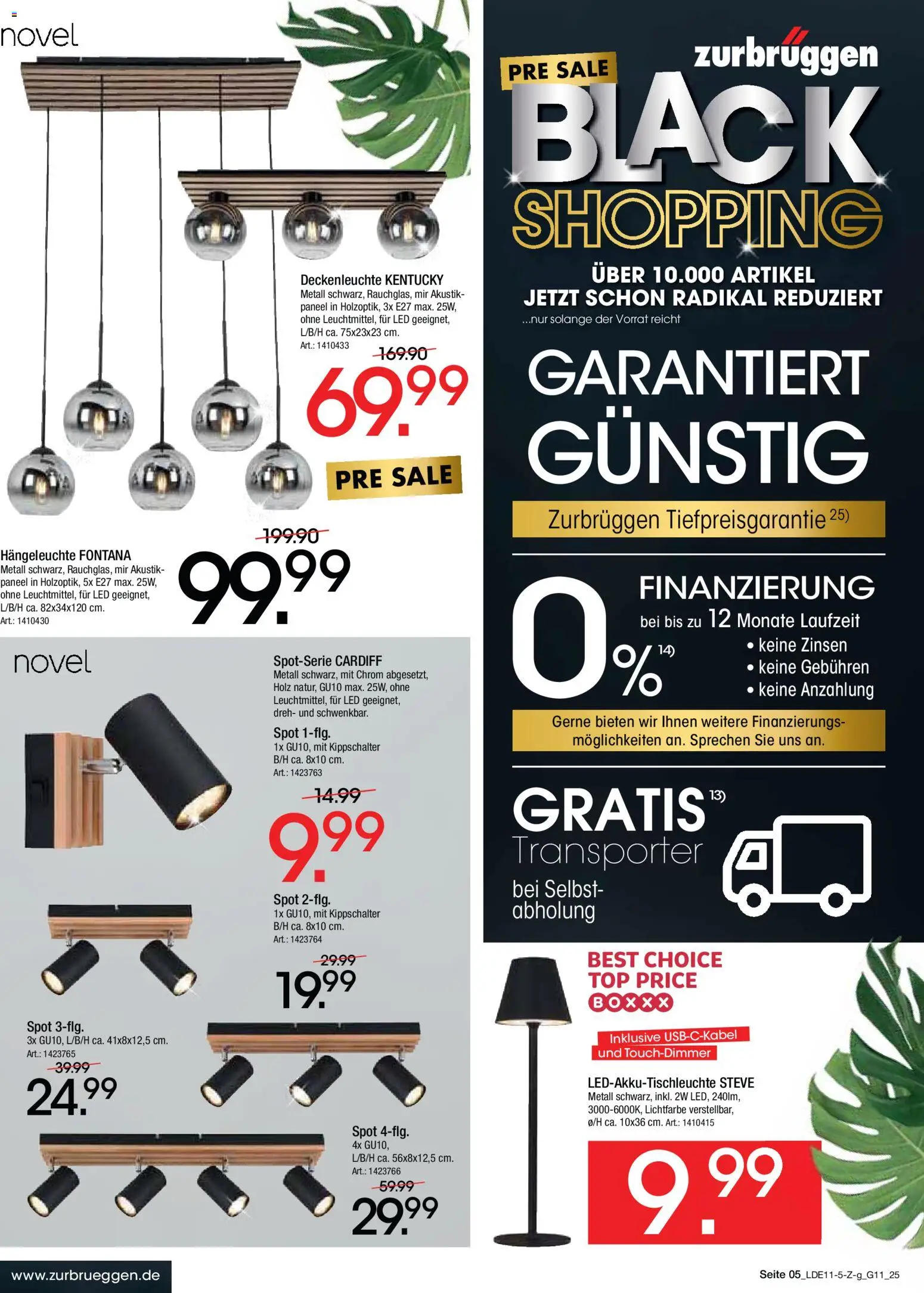 Zurbrüggen - Black Friday – gültig ab 08.11.2025 | Seite: 5 | Produkte: Top