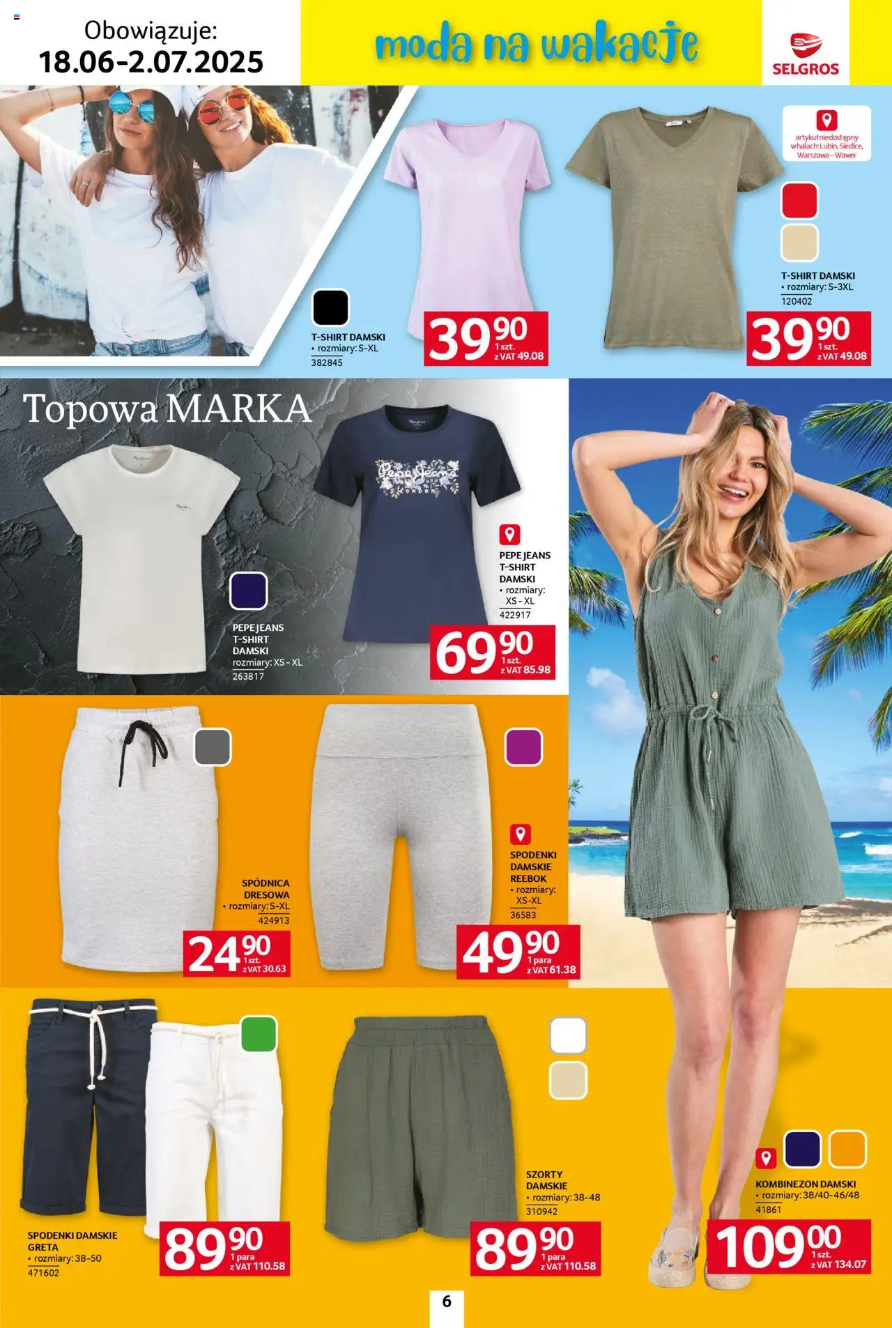 Selgros cash&carry Gazetka - Urlop od 18.06.2025 | Strona: 6 | Produkty: Szorty, Kombinezon, Spodenki