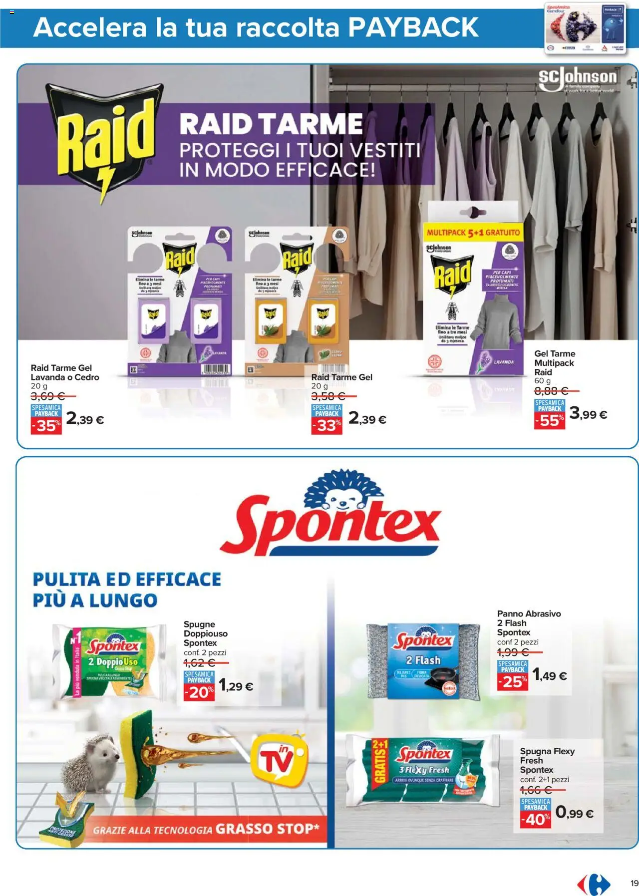 Volantino Carrefour del 23.10.2025 | Pagina: 19 | Prodotti: Spugna, Lavanda