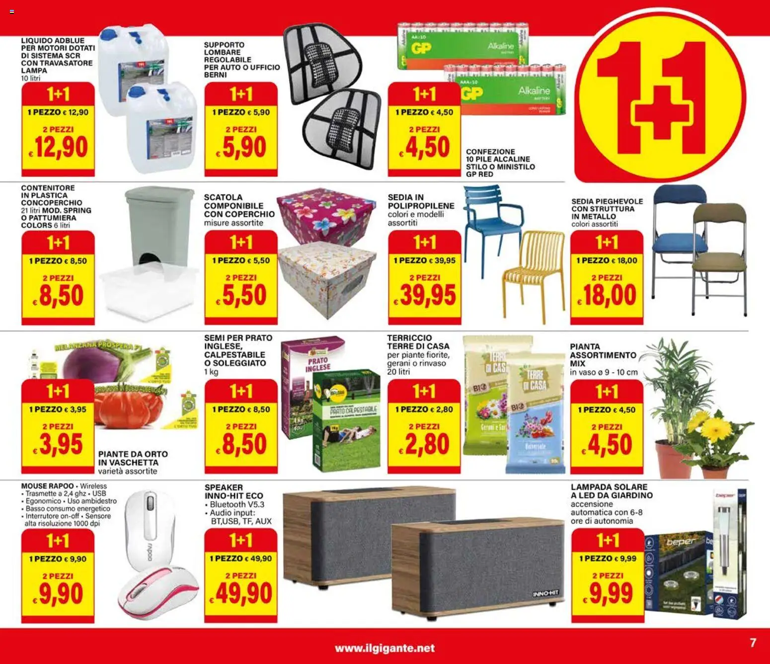 Volantino Il Gigante del 09.04.2026 | Pagina: 7 | Prodotti: Lampada solare, Audio, Contenitore, Lampada