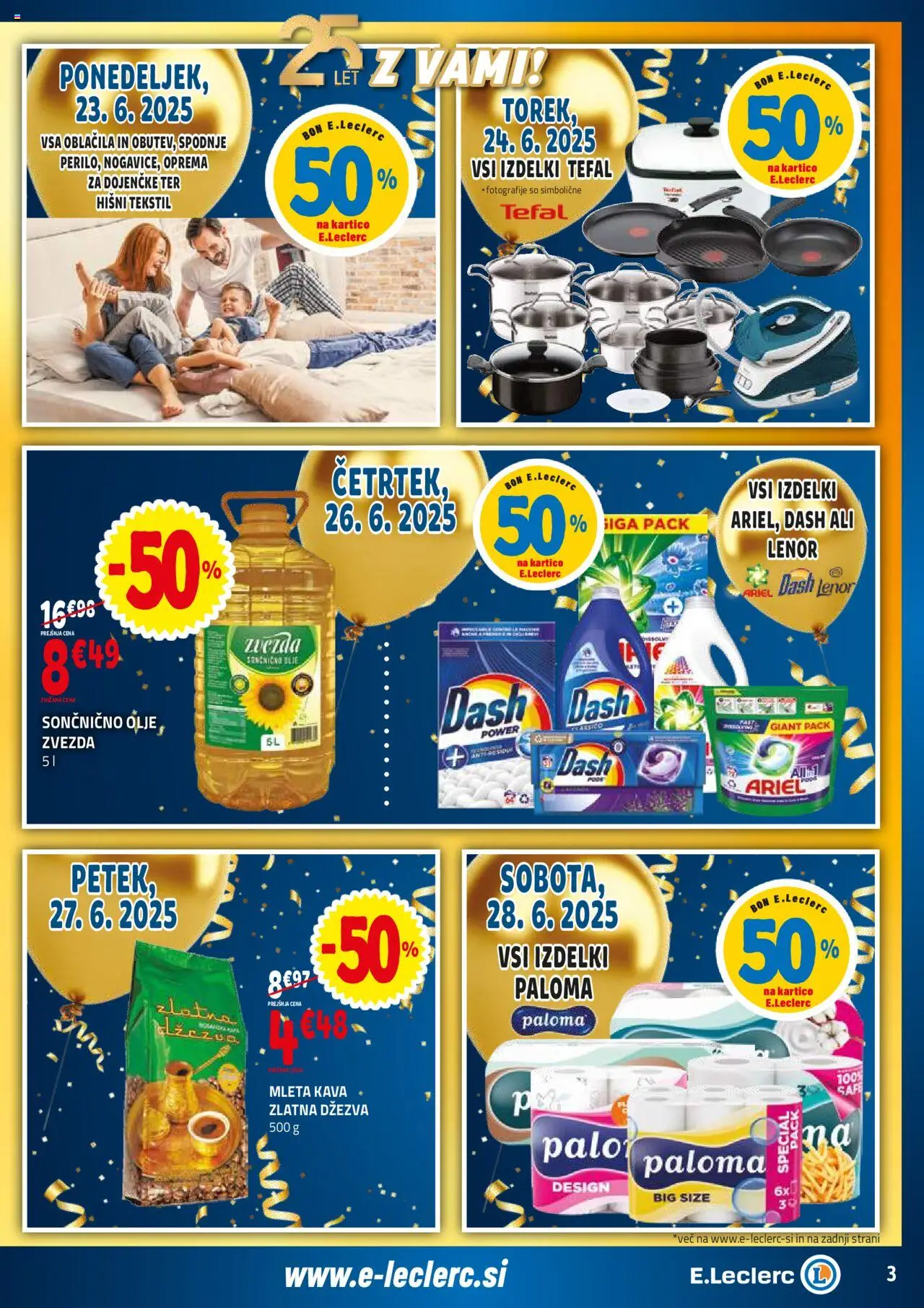 E.leclerc katalog │ velja od 18.06.2025 | Stran: 3 | Izdelki: Olje, Kava, Oblacila