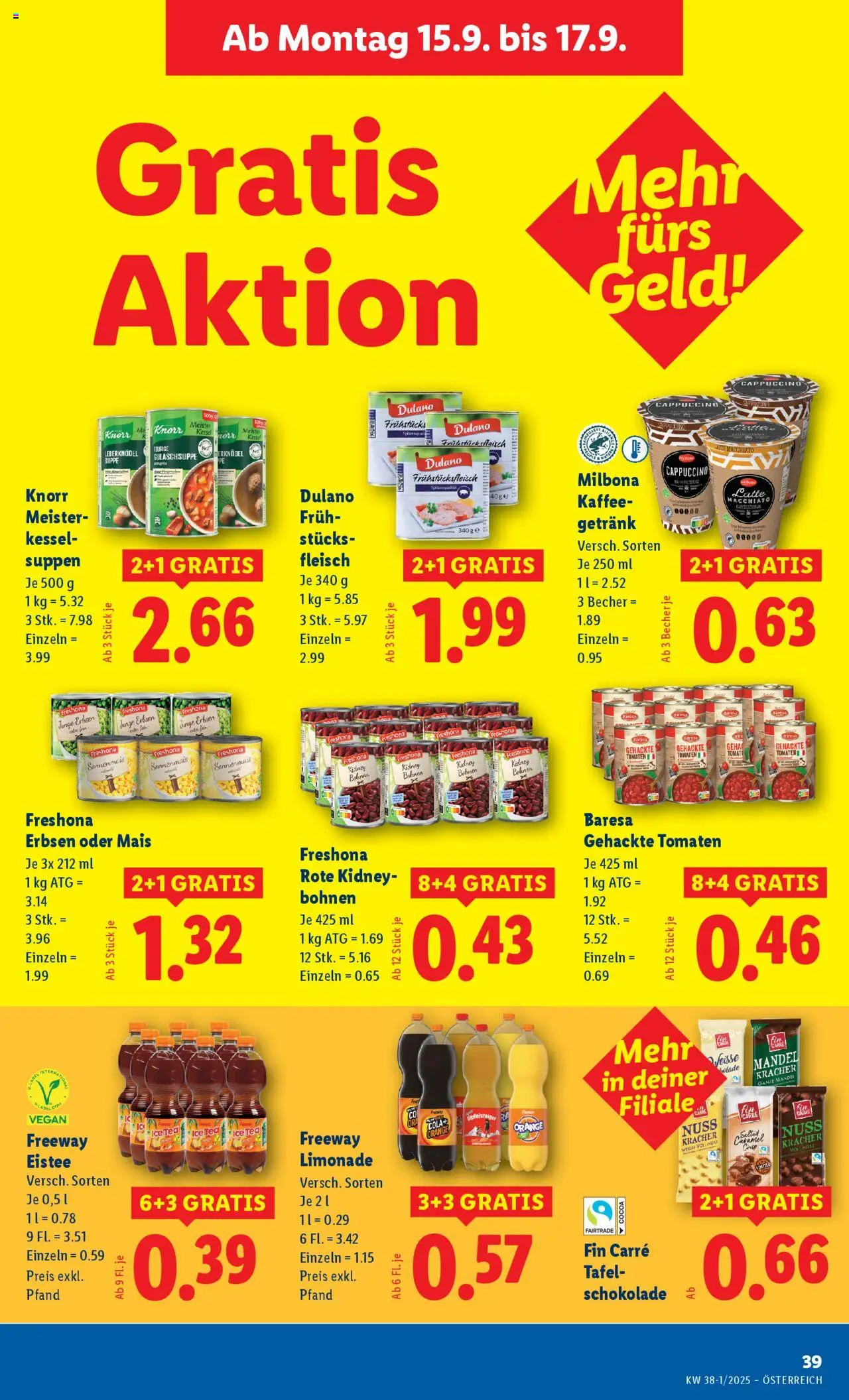 Lidl Flugblatt gültig ab 11.09.2025 | Seite: 41 | Produkte: Erbsen, Kaffee, Schokolade, Tomaten