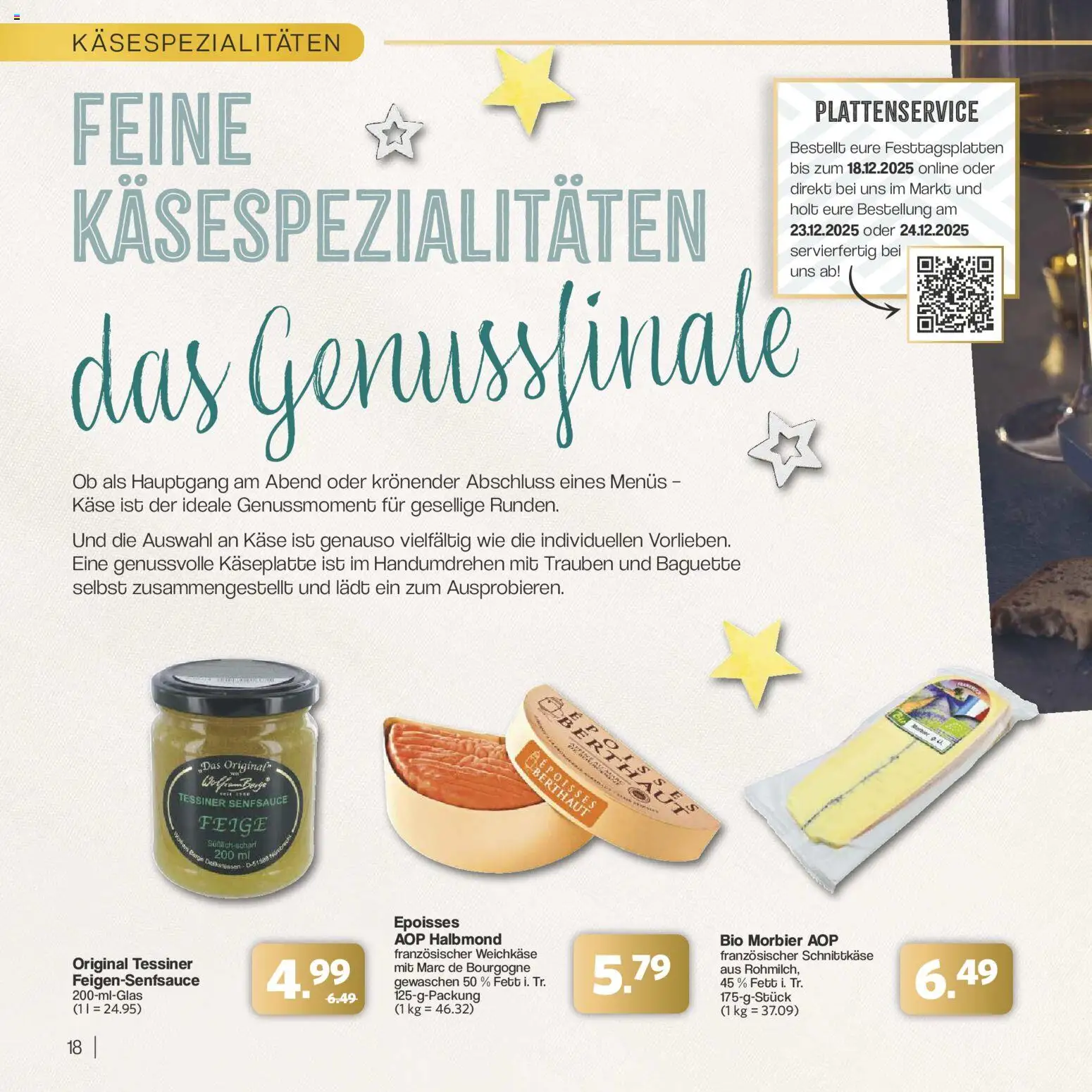 Famila Nordwest - Festliche Momente – gültig ab 24.11.2025 | Seite: 18 | Produkte: Käse, Trauben, Baguette