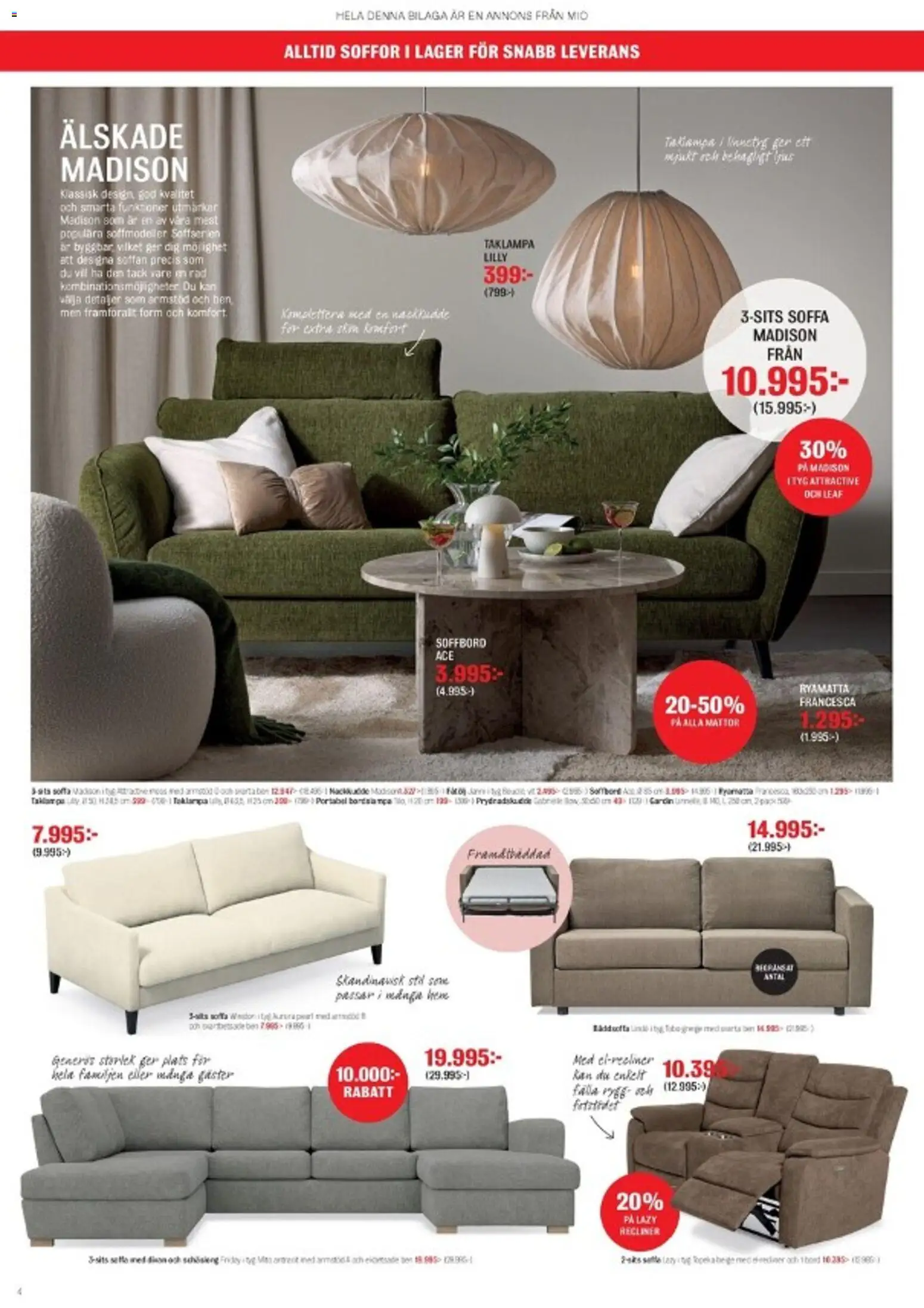 Mio reklamblad aktuell från 01.01.2026 | Sida: 4 | Produkter: Soffa, Soffbord