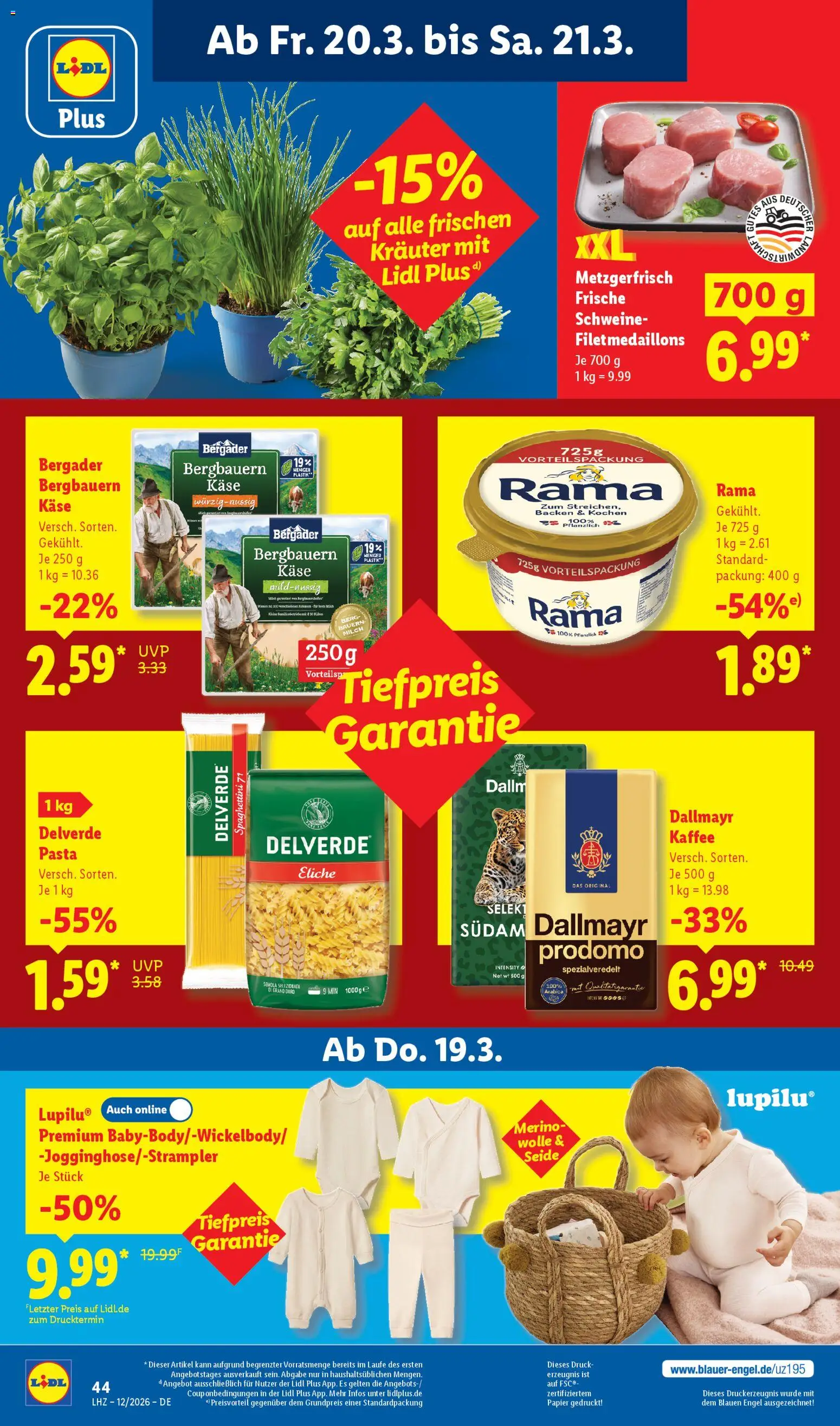 Lidl Prospekt – gültig ab 16.03.2026 | Seite: 68 | Produkte: Rama, Käse, Kaffee, Pasta