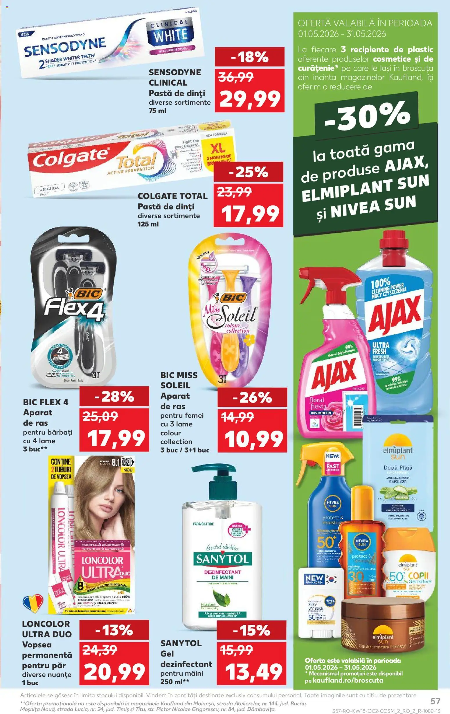Noul catalog Kaufland – valabil de la 29.04.2026 | Pagină: 57 | Produse: Gel de bronzare, Vopsea, Recipiente, Gel dezinfectant