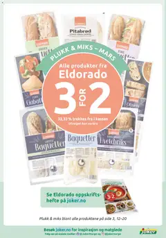 Forhåndsvisning av Eldorado Pitabrød, Halvstekte pitabrød. Stekes ferdig hjemme. gyldig fra 03.03.2026 | Side: 12 | Produkter: Постільна білизна, Plăci policarbonat, Шумівка, Бекон