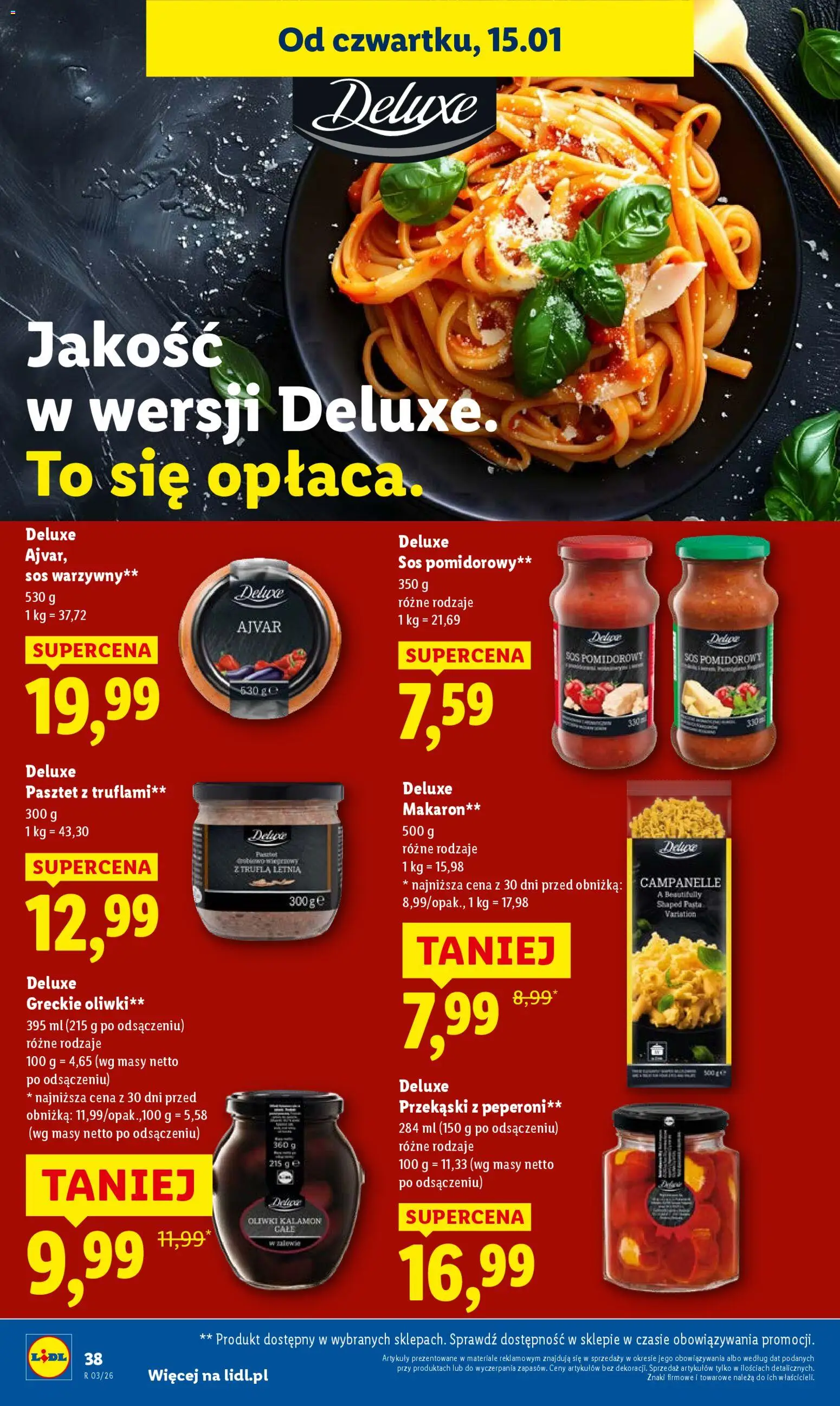 Lidl Gazetka od 15.01.2026 | Strona: 38 | Produkty: Ajvar, Makaron, Sos