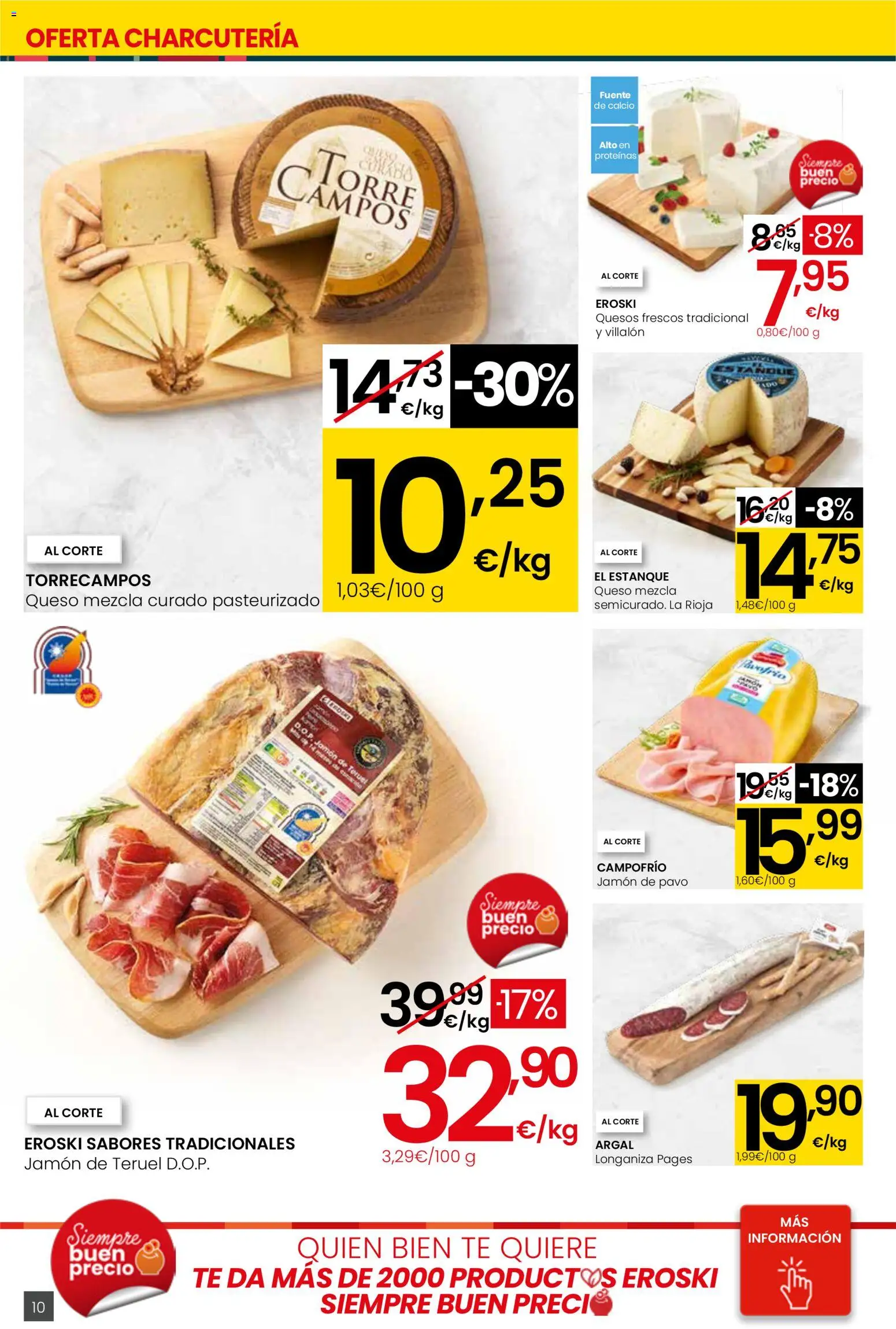 Eroski - Siempre a buen precio │ válido desde el 29.01.2026 | Página: 10 | Productos: Queso, Jamón, Té, Longaniza