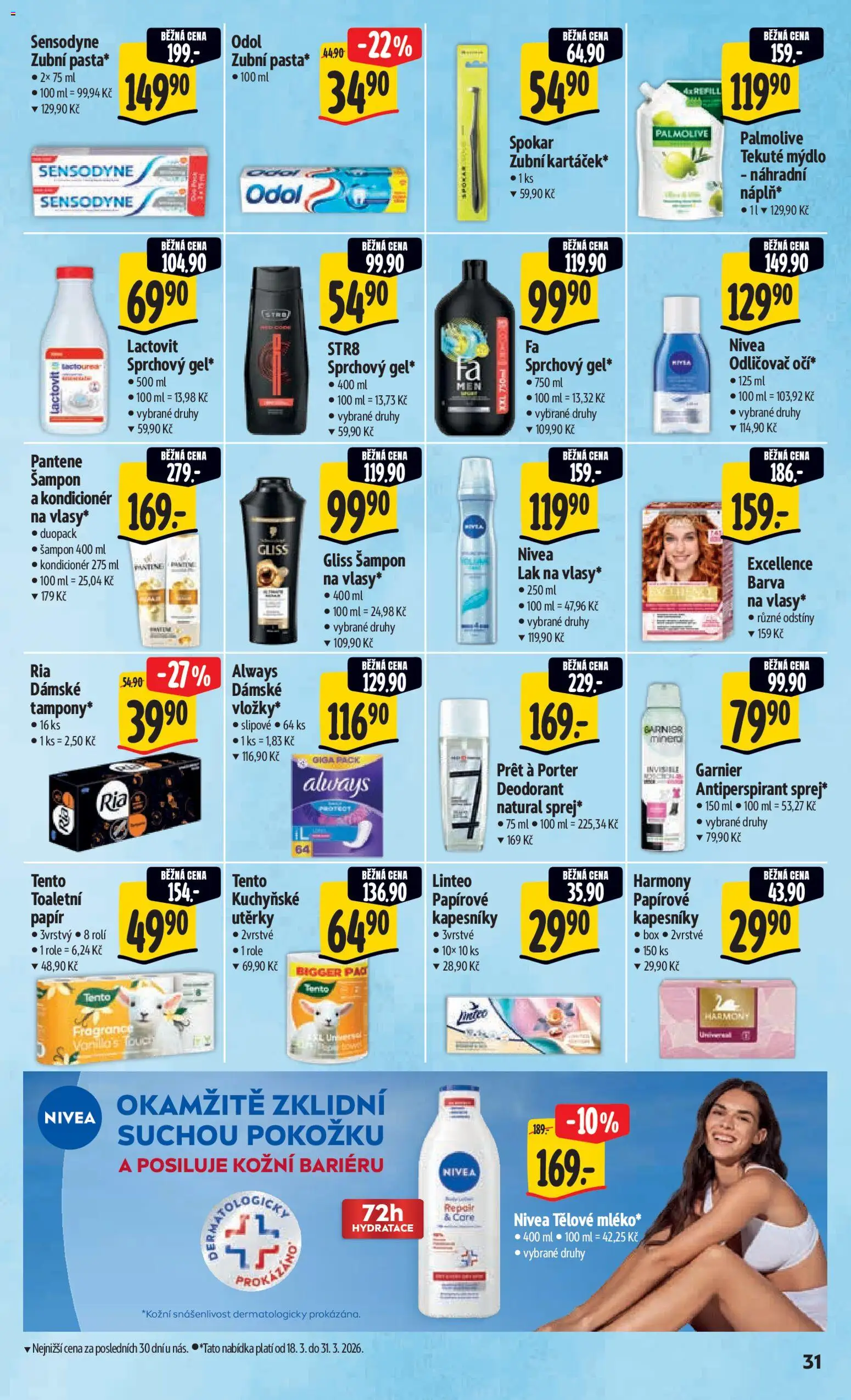 Albert leták - Hypermarket od 18.03.2026 | Strana: 39 | Produkty: Deodorant, Nivea, Lactovit, Šampon