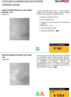 Anteprima del volantino Eurobrico Illuminazione da esterno Lampade Solari catalogo valido a partire dal 23.07.2025 | Pagina: 10 | Prodotti: Telecomando, Gazebo, Lampada