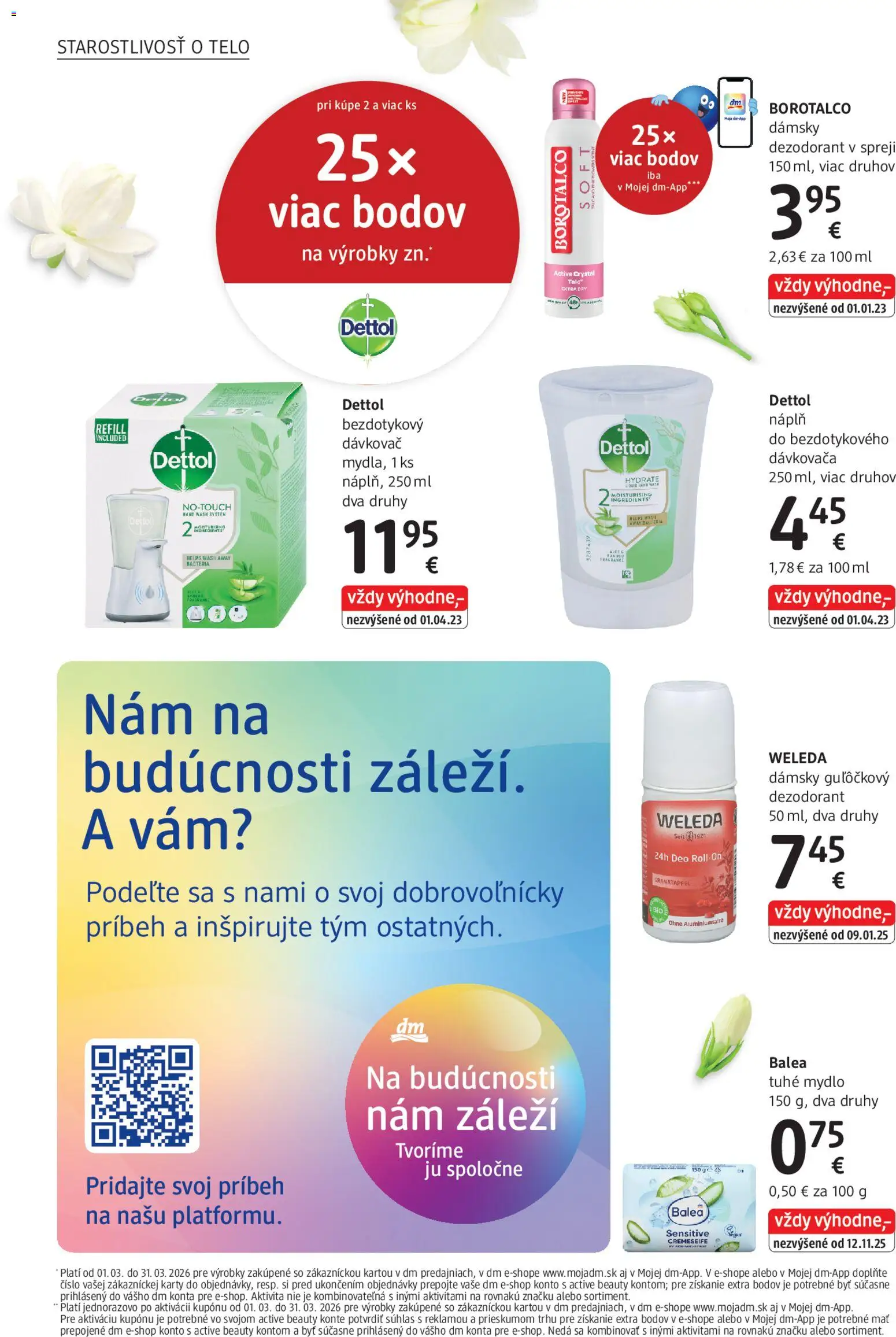 Nové dm drogerie akcie – leták je platný od 01.03.2026 | Strana: 12 | Produkty: Weleda, Mydlo, Dezodorant, Dettol