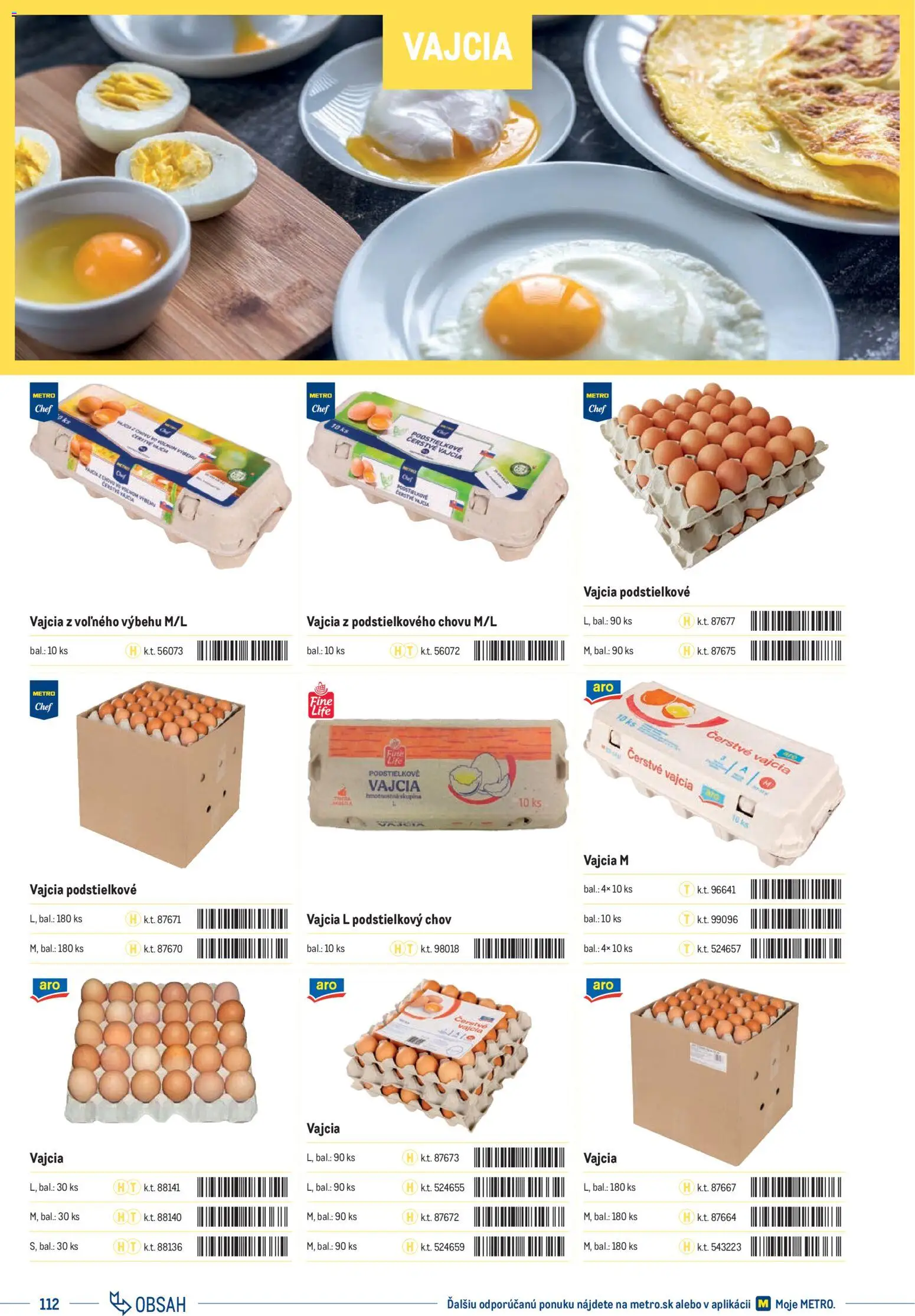 Nové Metro akcie – leták je platný od 01.01.2025 | Strana: 112 | Produkty: Vajcia