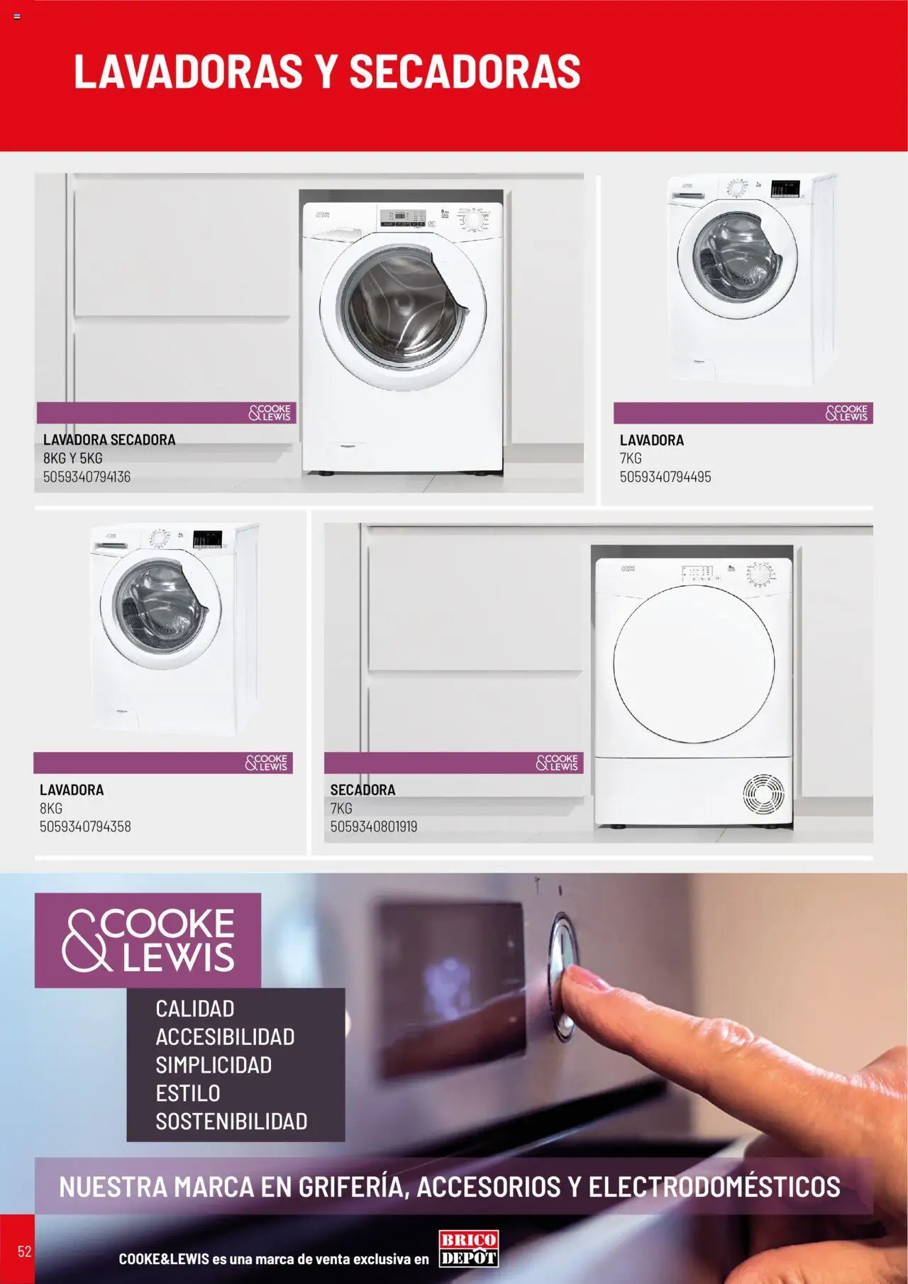 Brico Depôt Cocinas │ válido desde el 01.04.2025 | Página: 52 | Productos: Lavadora, Secadora