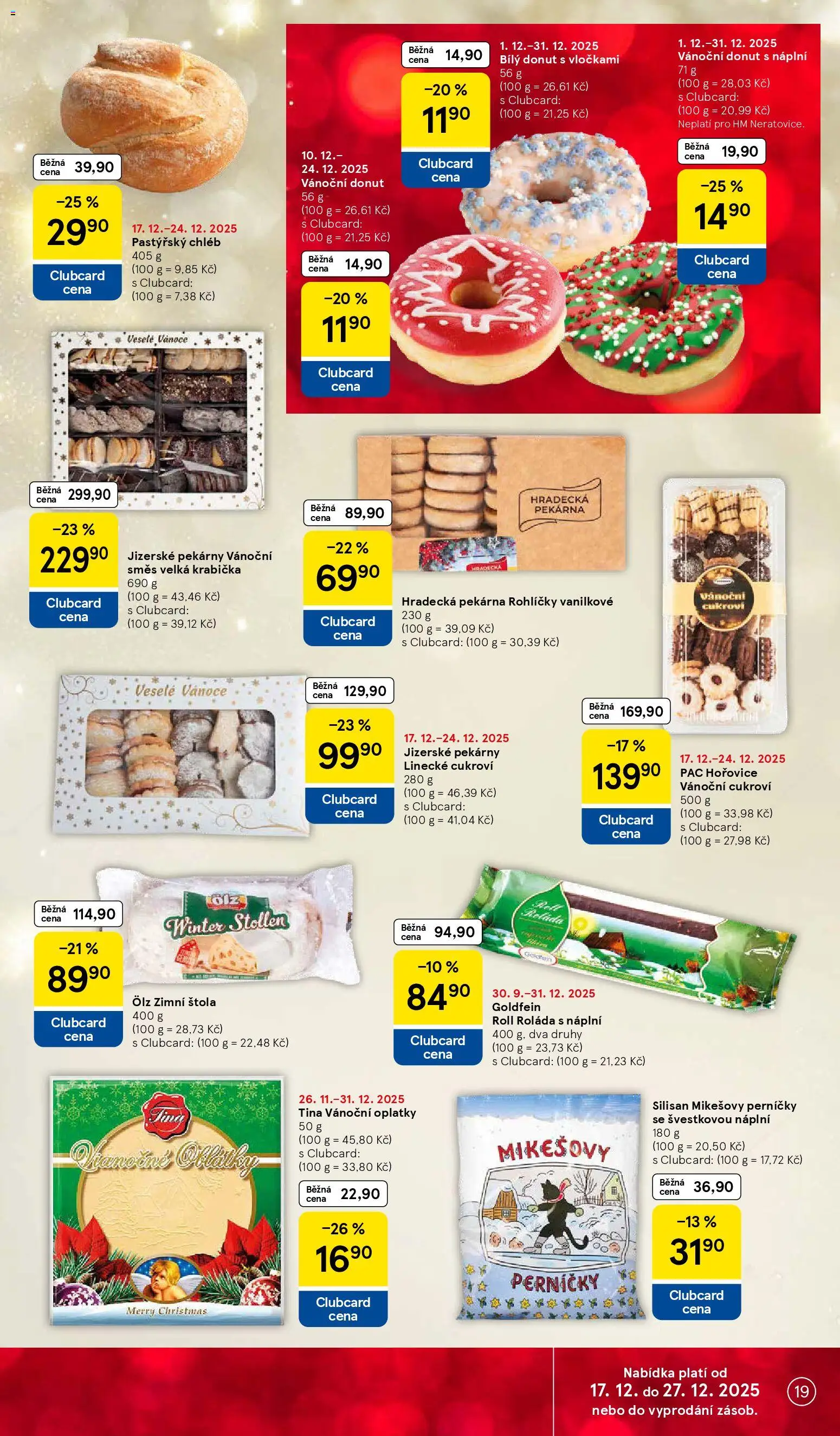 Tesco leták - Hypermarket od 17.12.2025 | Strana: 19 | Produkty: Cookies, Perníčky, Vánoční oplatky, Oplatky