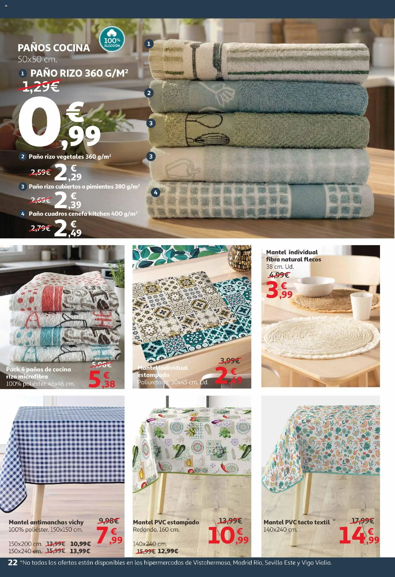 Alcampo -  Canarias │ válido desde el 09.01.2026 | Página: 22 | Productos: Mantel, Cocina