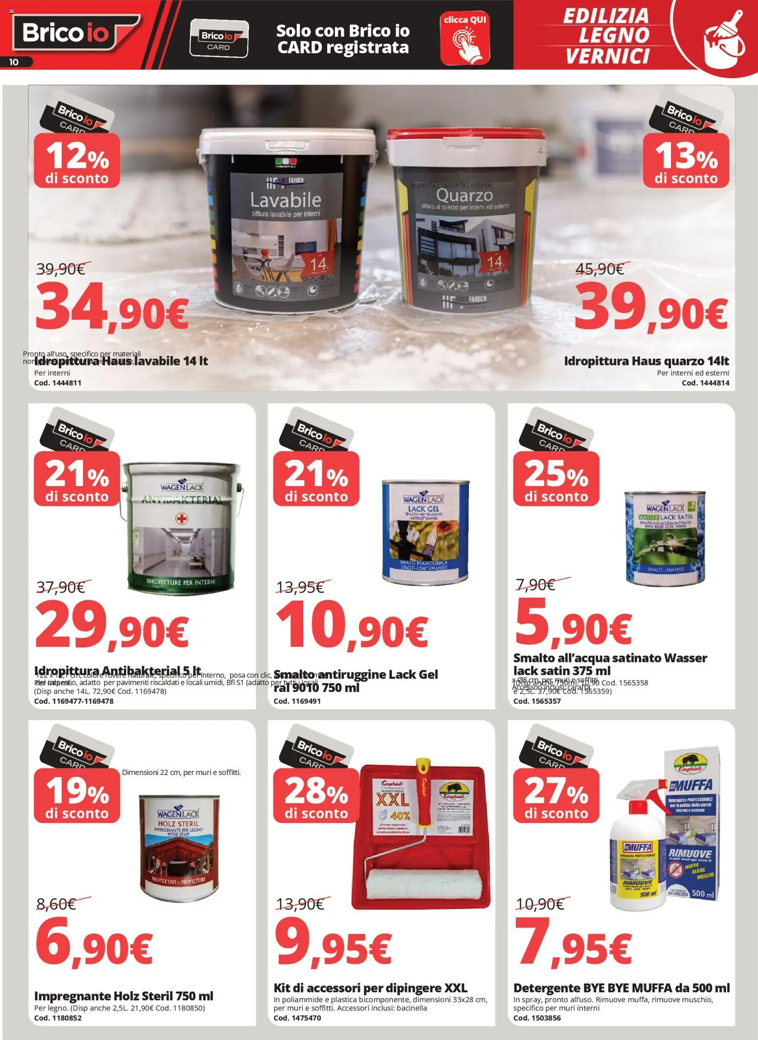 Volantino Brico io del 05.03.2026 | Pagina: 10 | Prodotti: Detergente, Impregnante, Pittura