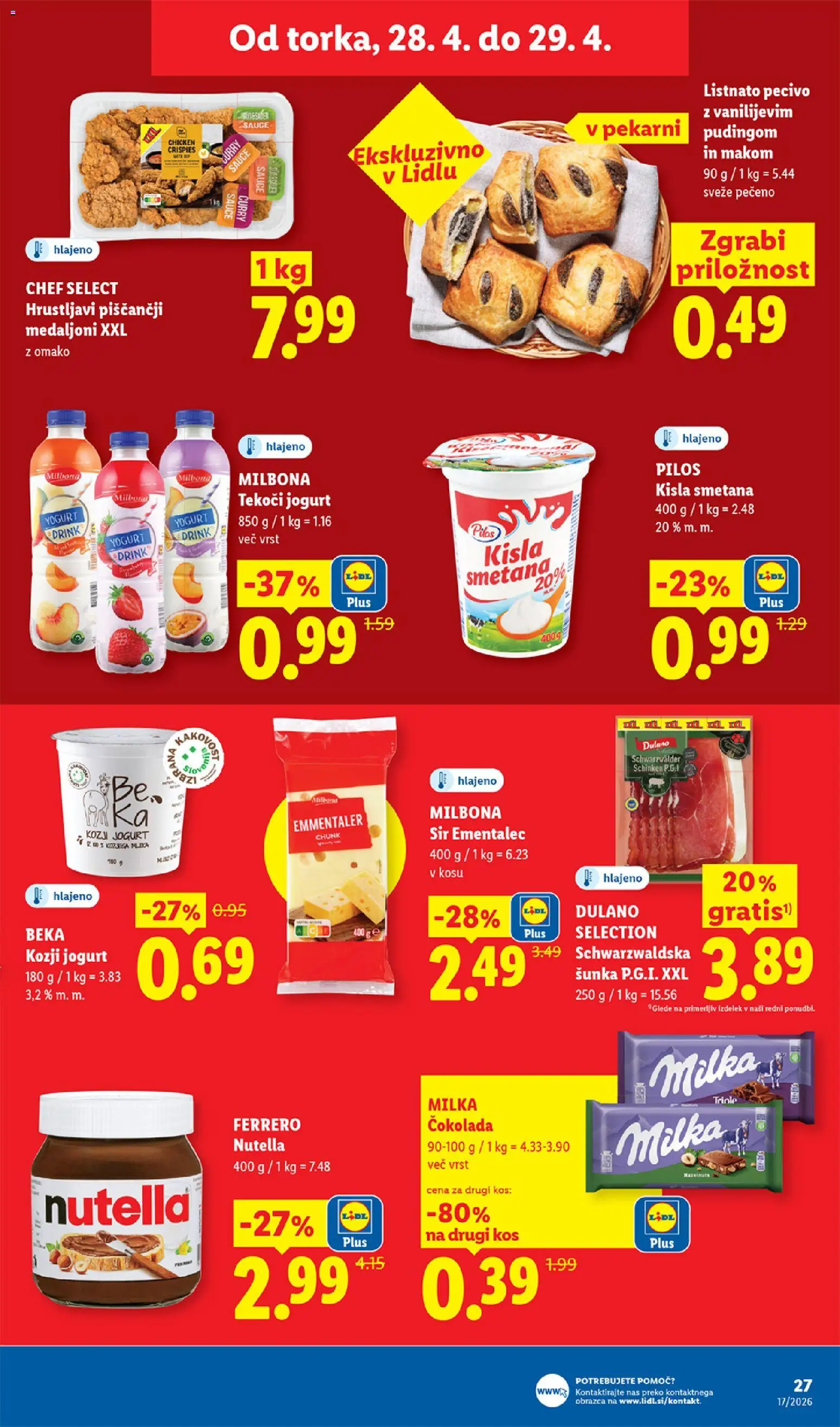 Novi Lidl katalog ponudbe – veljaven od 23.04.2026 | Stran: 49 | Izdelki: Sir, Jogurt, Kisla smetana, Smetana
