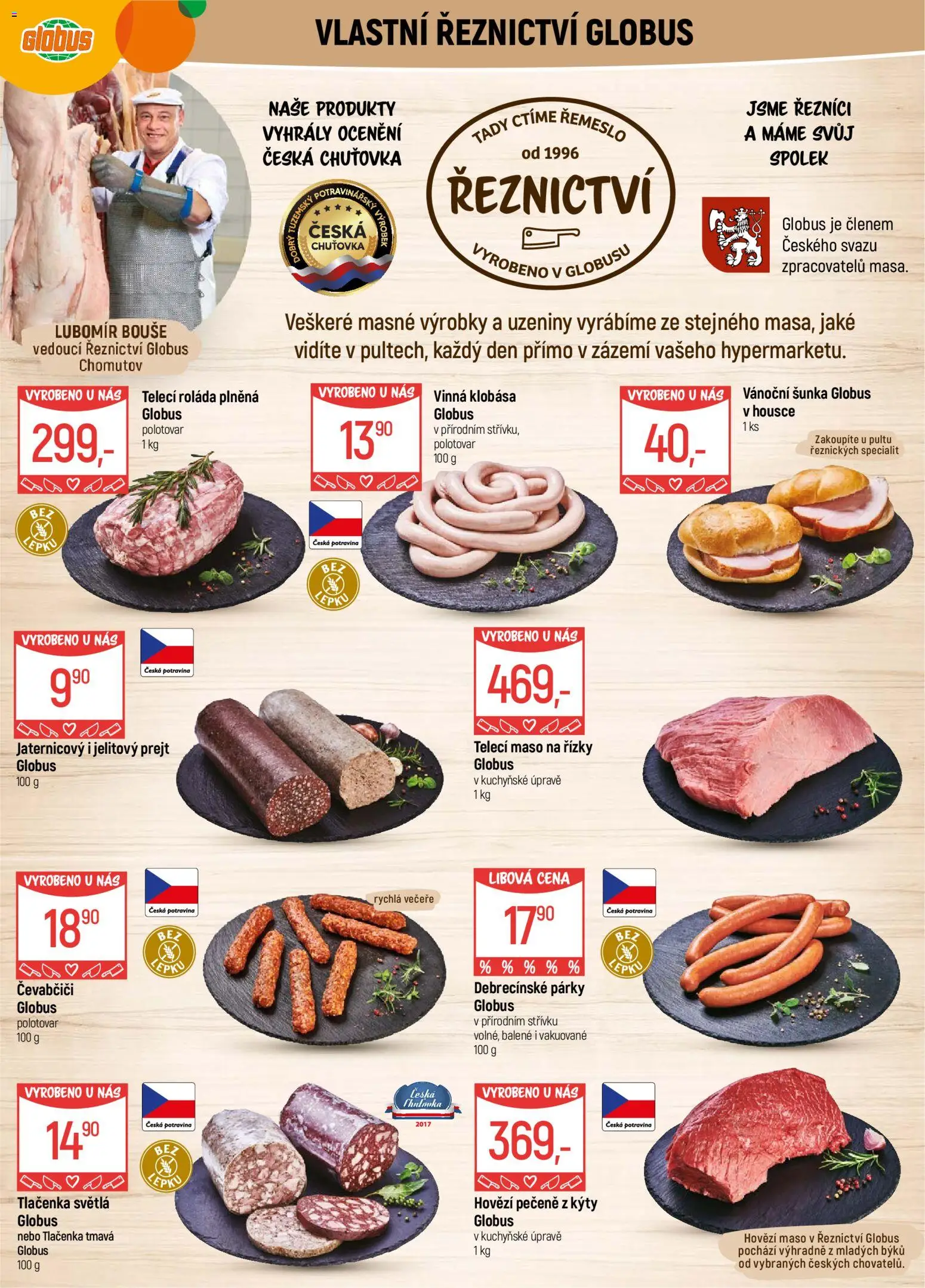 Globus leták - Chomutov od 03.12.2025 | Strana: 5 | Produkty: Hovězí, Uzeniny, Tlačenka, Maso