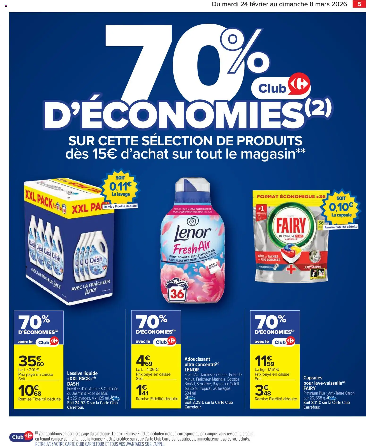 {H1} | Page: 7 | Produits: Lenor, Fairy, Orchidée, Lessive