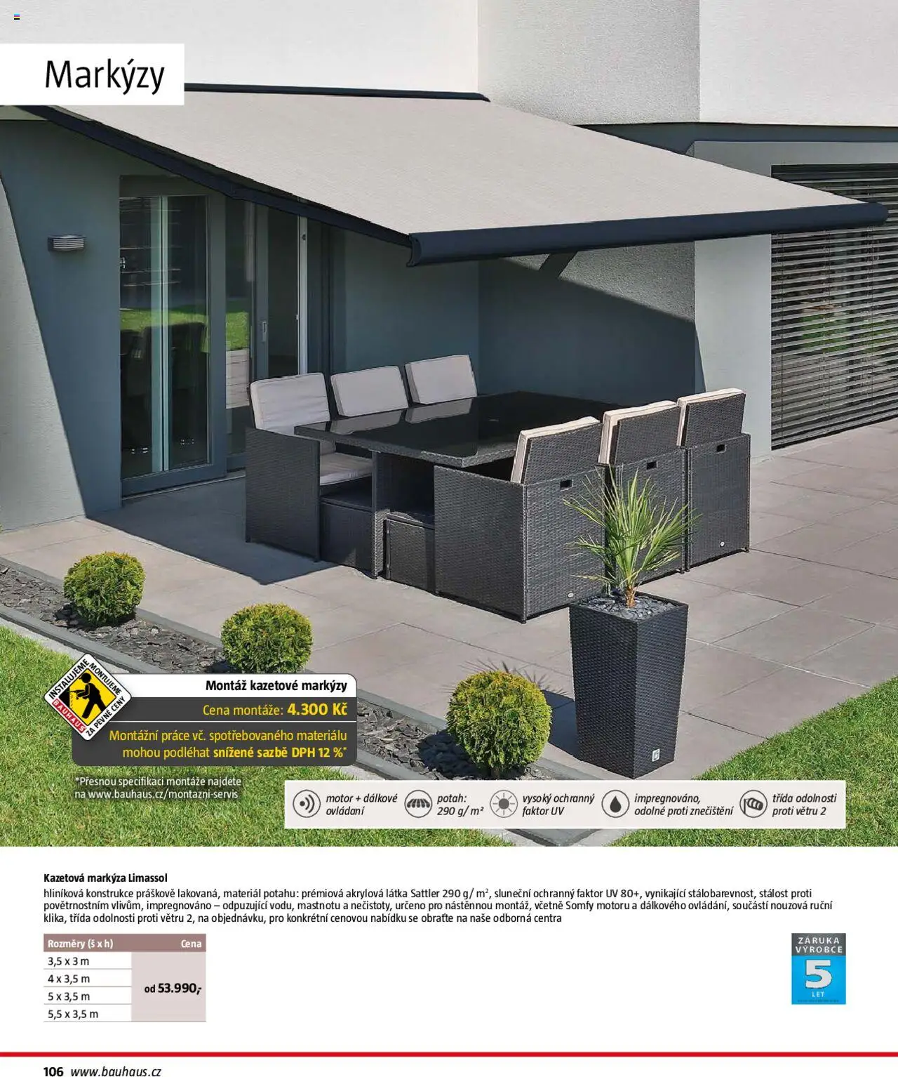 Bauhaus katalog Zahradní nábytek od 01.04.2025 | Strana: 106 | Produkty: Markýza