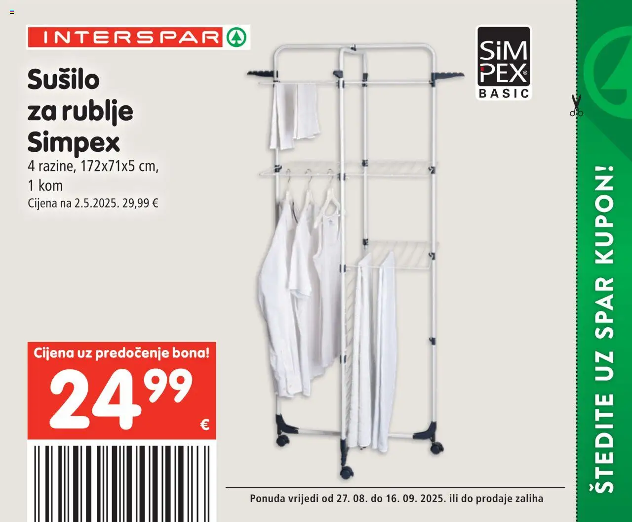 Interspar katalog | vrijedi od 27.08.2025 | Stranica: 74 | Proizvodi: Sušilo za rublje
