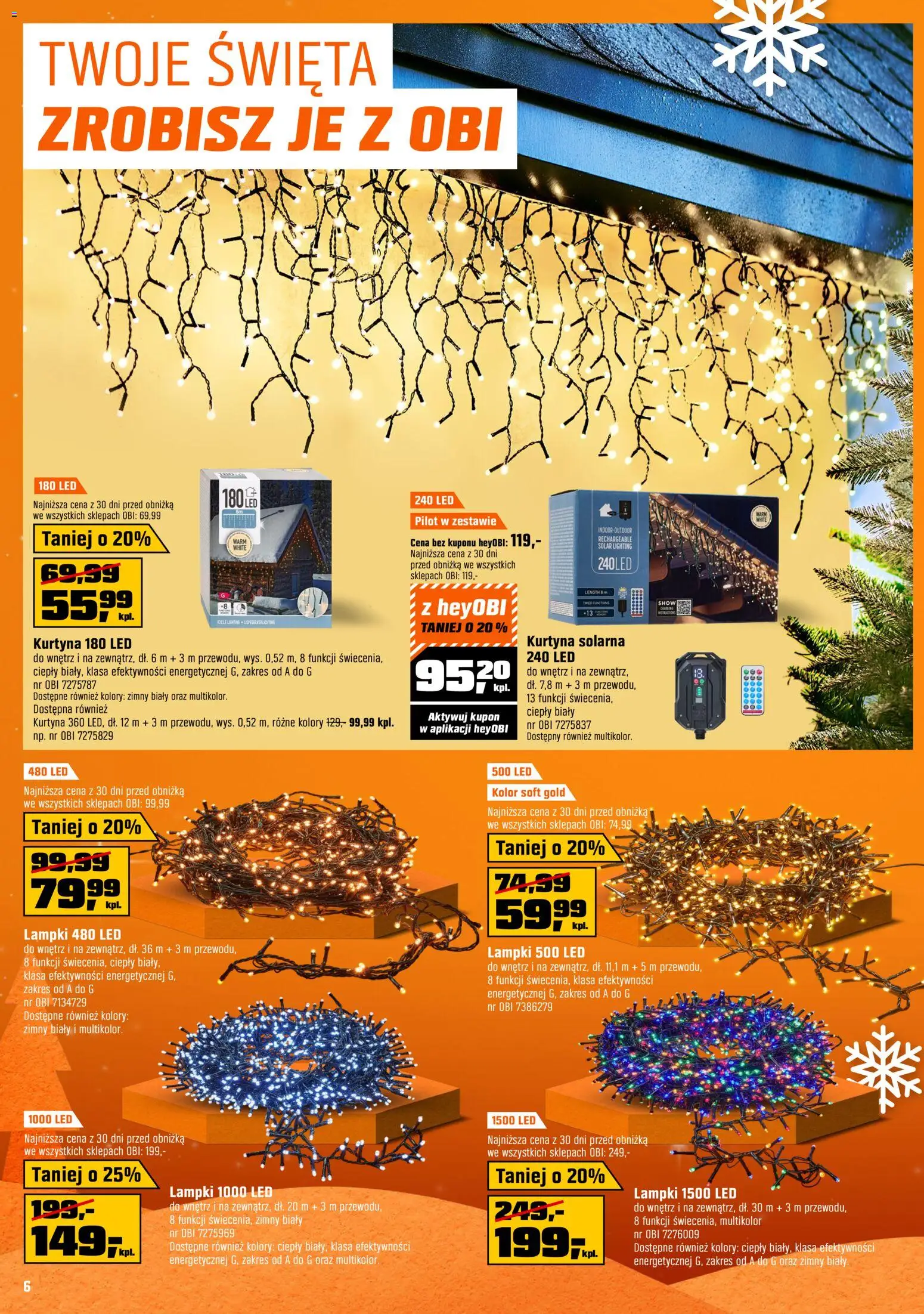 OBI Gazetka od 03.12.2025 | Strona: 6 | Produkty: Lampki
