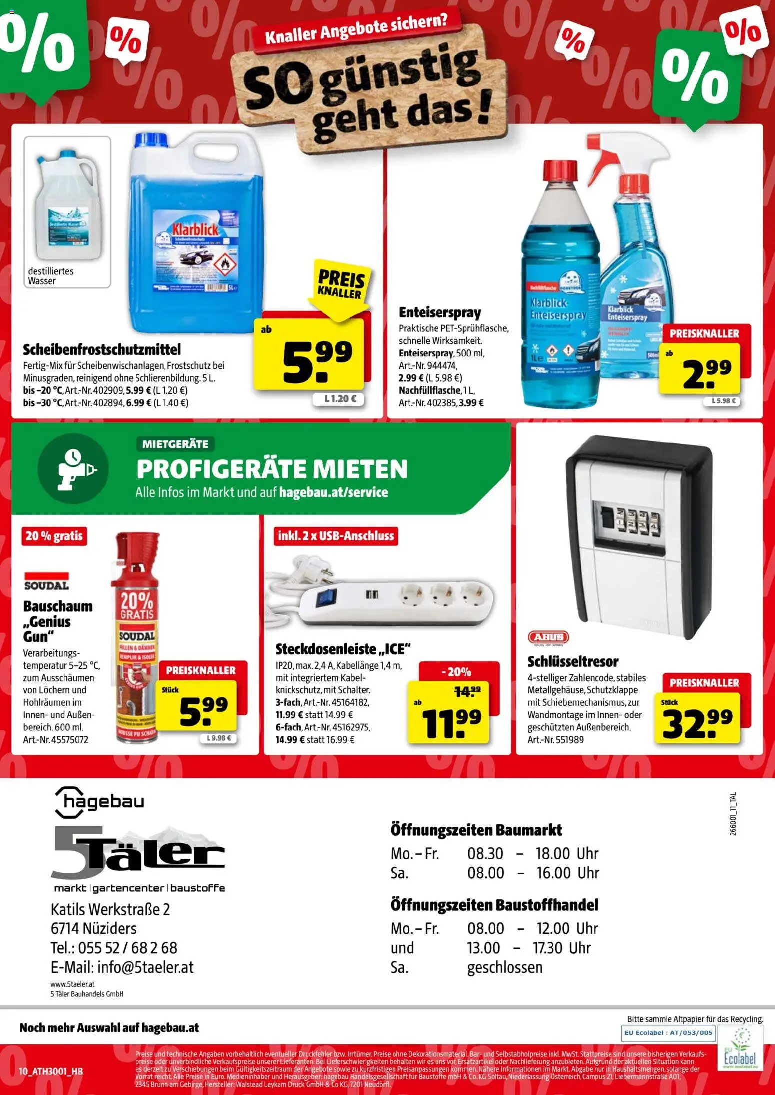 Hagebau Flugblatt gültig ab 29.12.2025 | Seite: 10 | Produkte: Wasser, Uhr, Kabel
