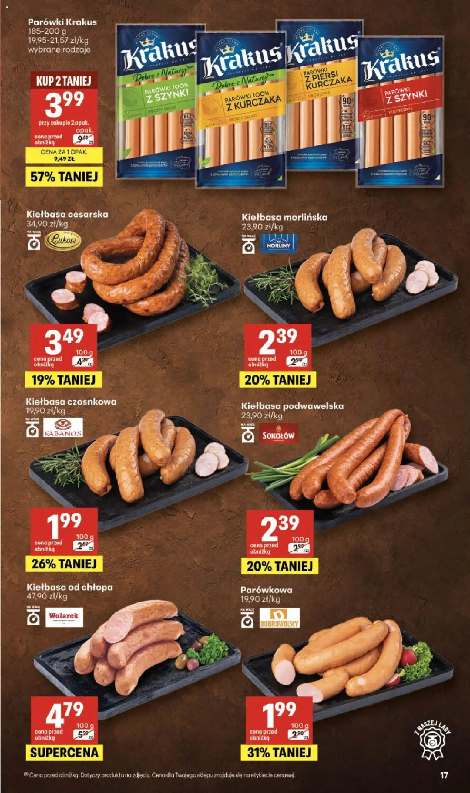 Delikatesy Centrum gazetka od 30.04.2026 | Strona: 17 | Produkty: Kiełbasa, Piersi, Parówki, Kiełbasa podwawelska