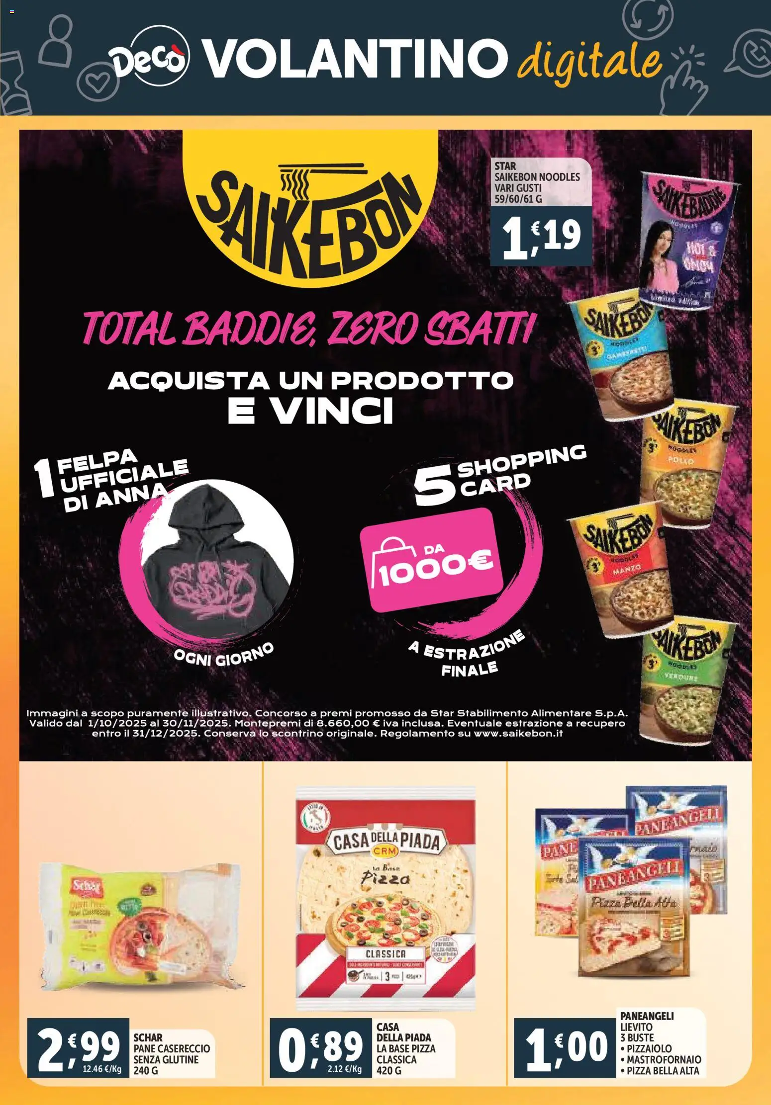 Volantino Decò del 28.11.2025 | Pagina: 10 | Prodotti: Pane, Pizza, Felpa