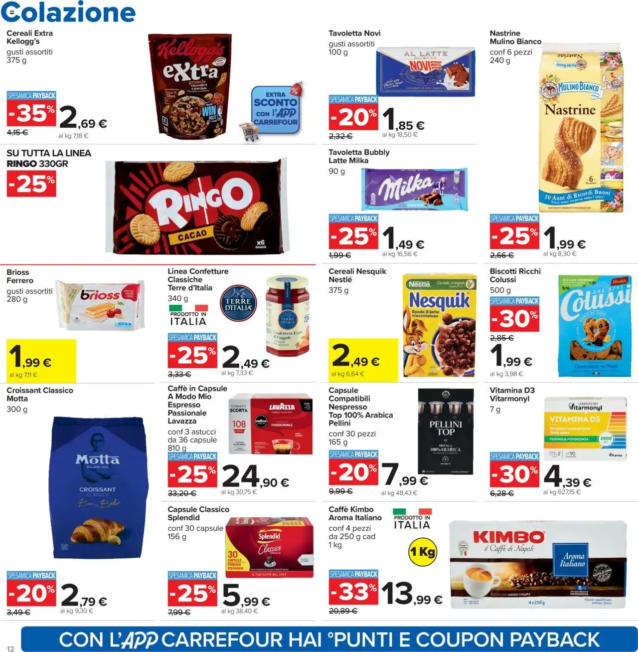 Volantino Carrefour del 21.08.2025 | Pagina: 12 | Prodotti: Caffè, Latte, Croissant, Cacao