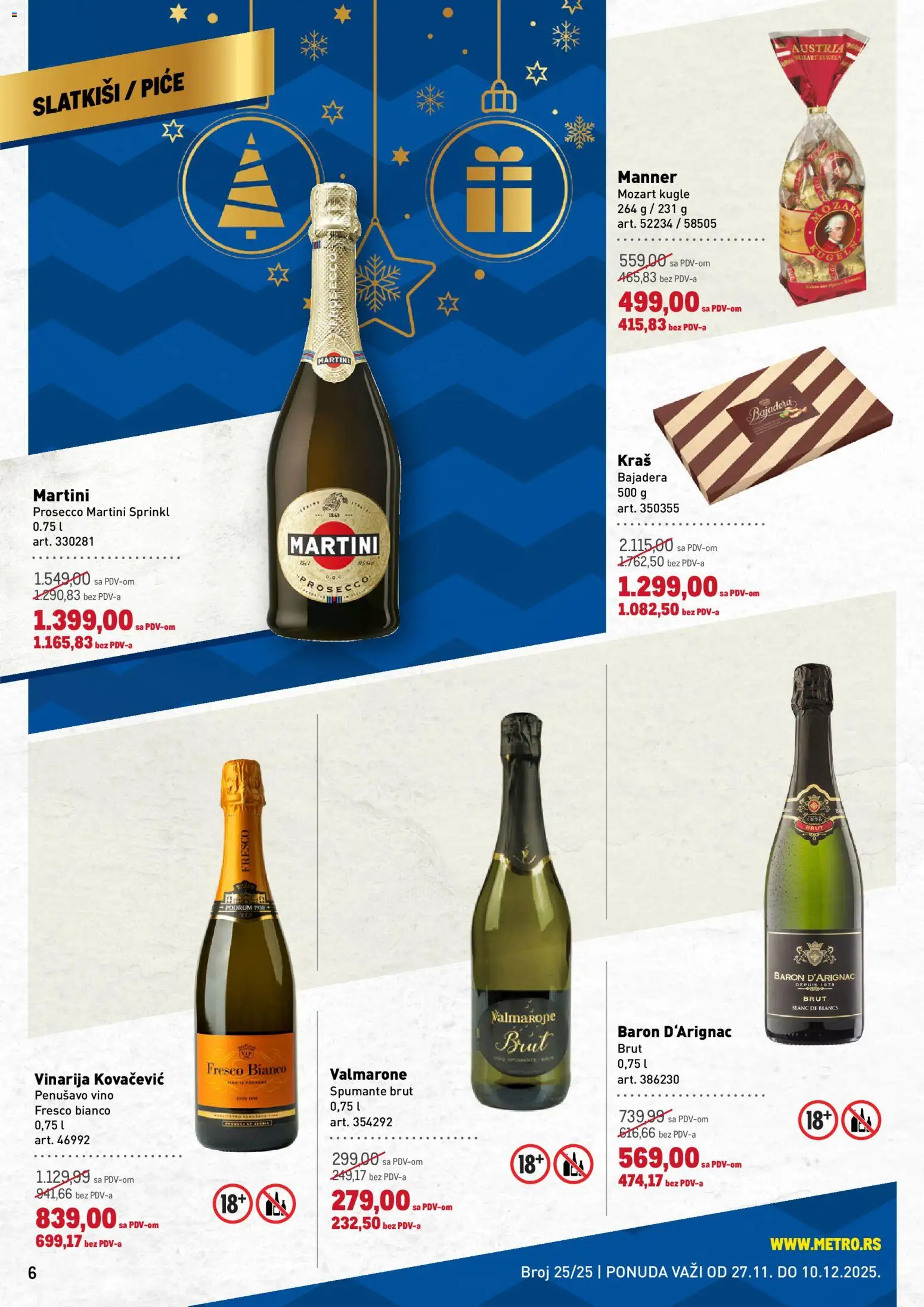 Metro katalog - važi od 27.11.2025 | Strana: 6 | Proizvode: Mozart kugle, Vino