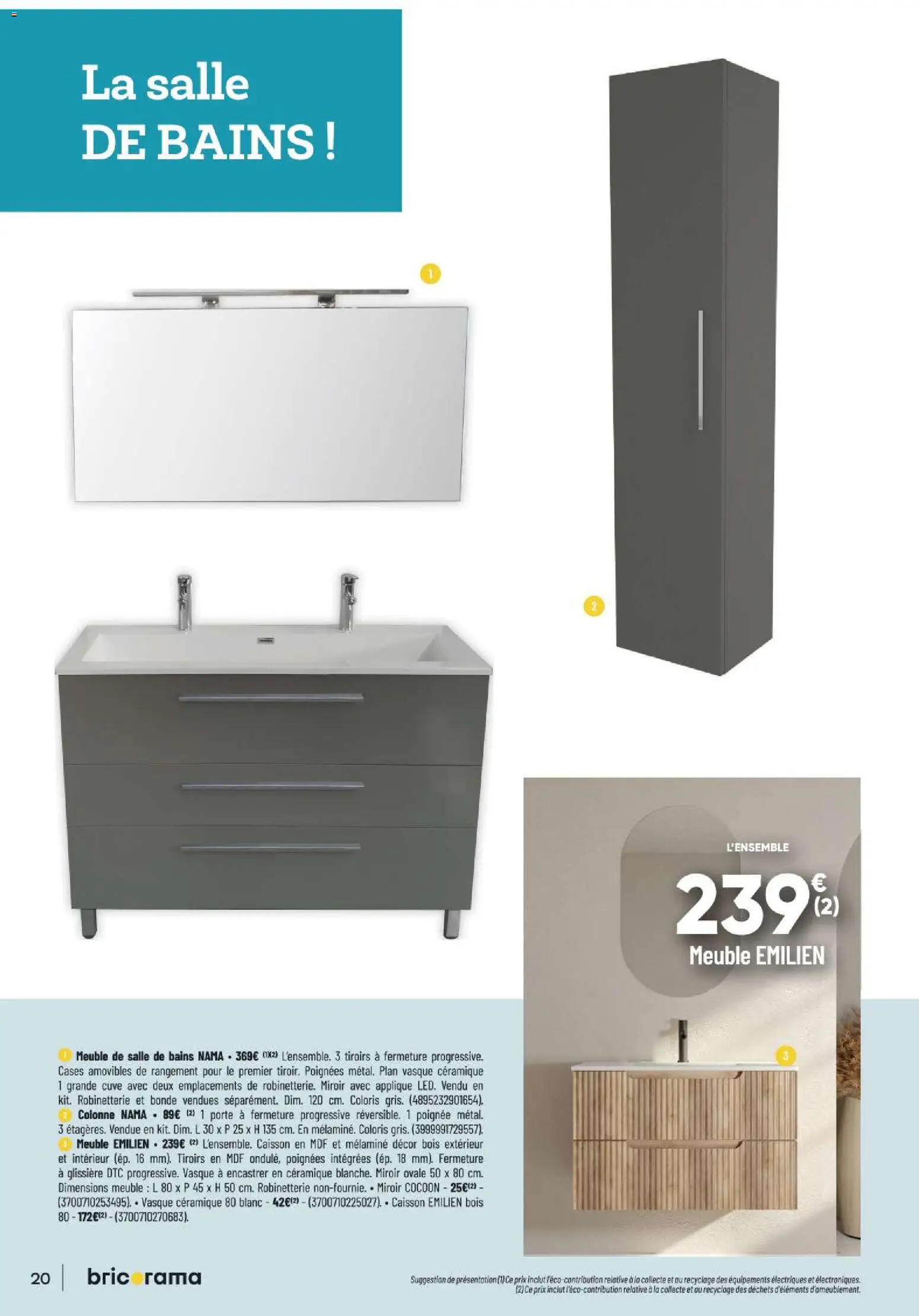 {H1} | Page: 20 | Produits: Meuble, Porte, Tiroirs, Miroir