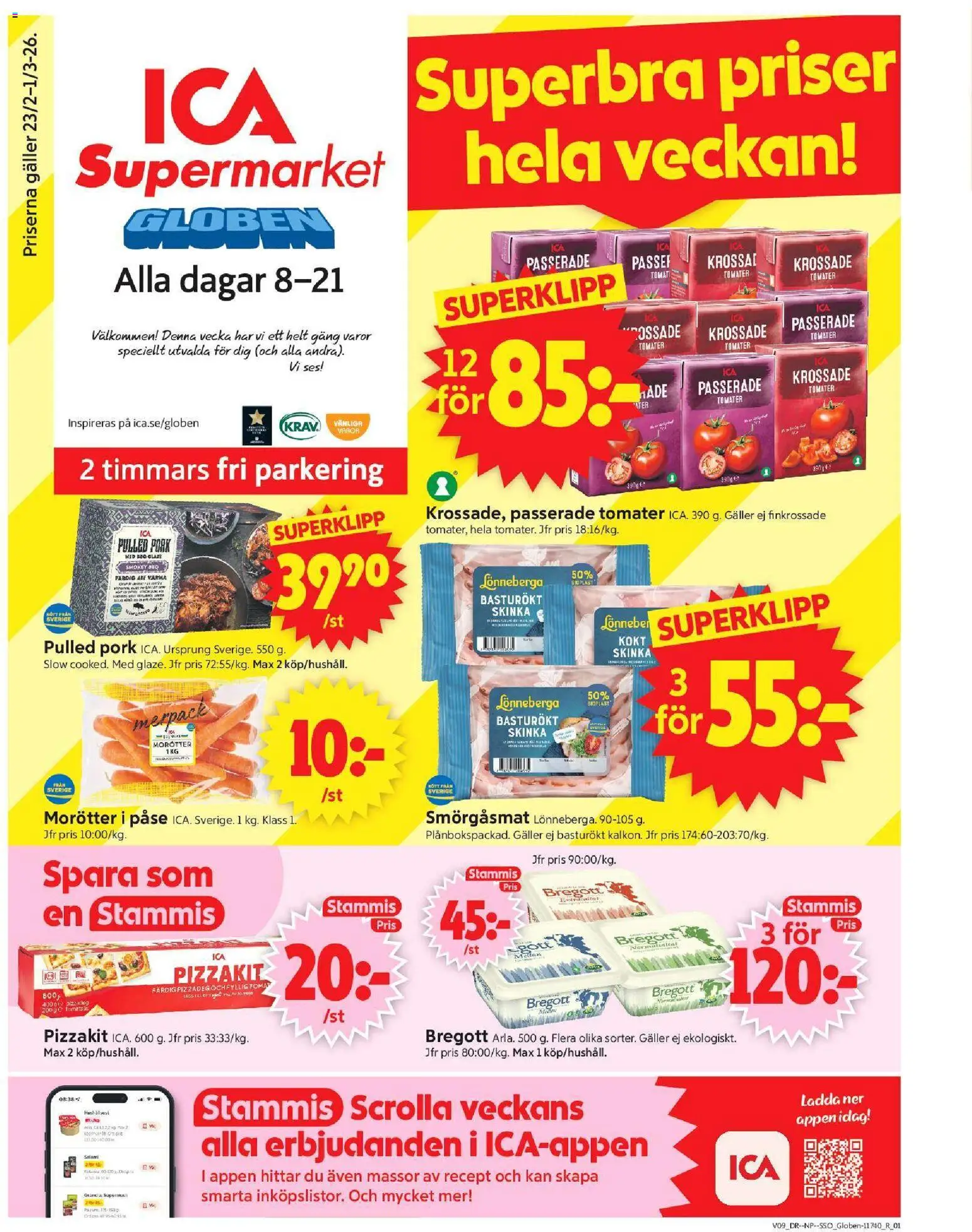 ICA Supermarket reklamblad aktuell från 23.02.2026 | Sida: 1